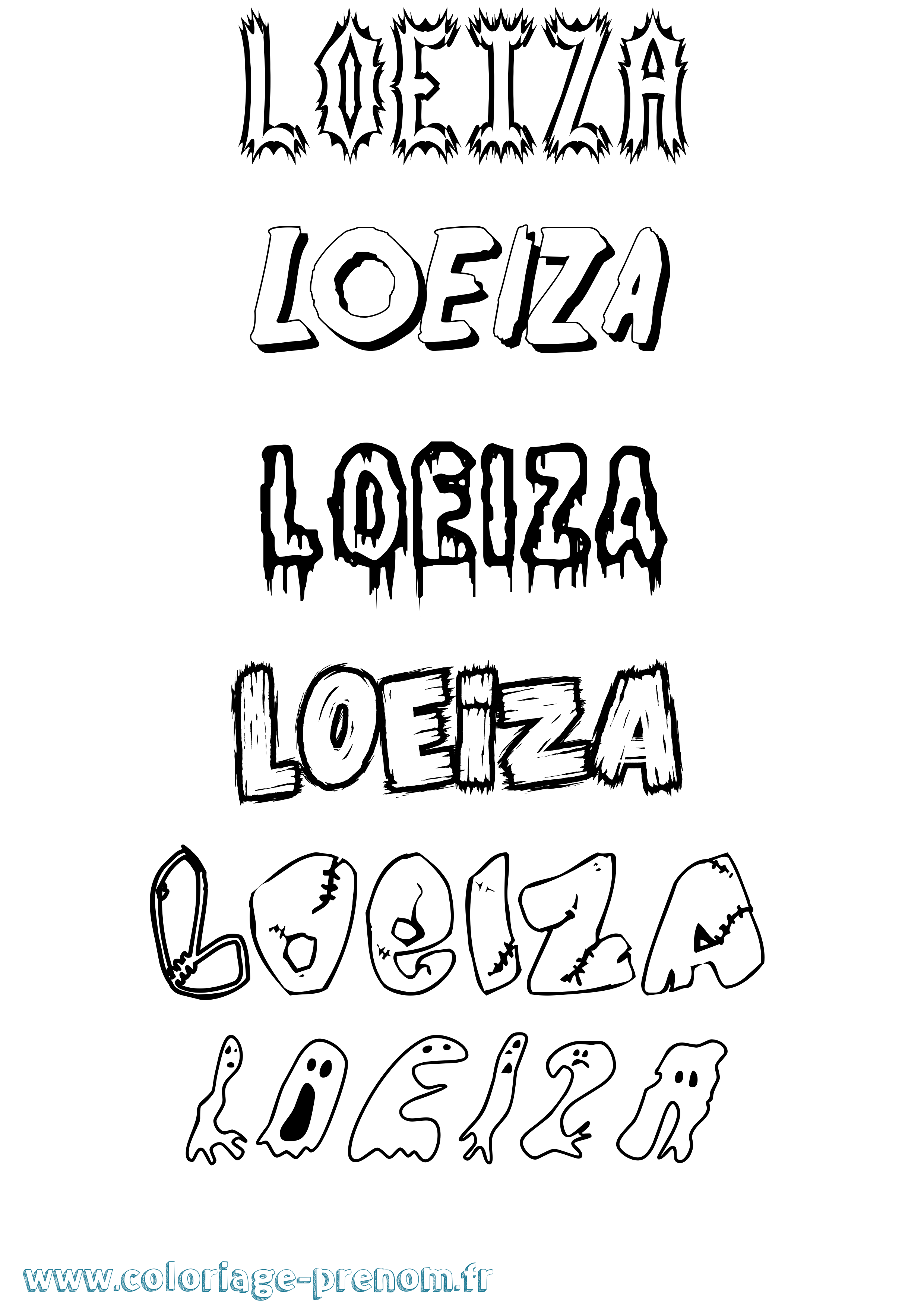 Coloriage Loeiza Frisson Coloriage prénom Loeiza Frisson