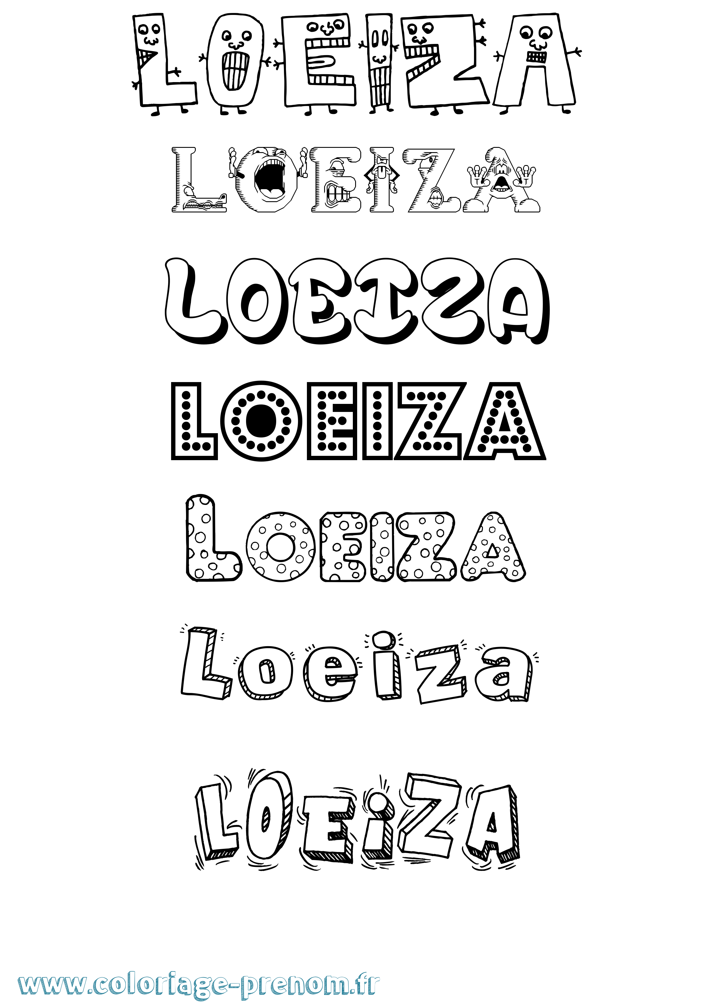 Coloriage Loeiza Fun Coloriage prénom Loeiza Fun