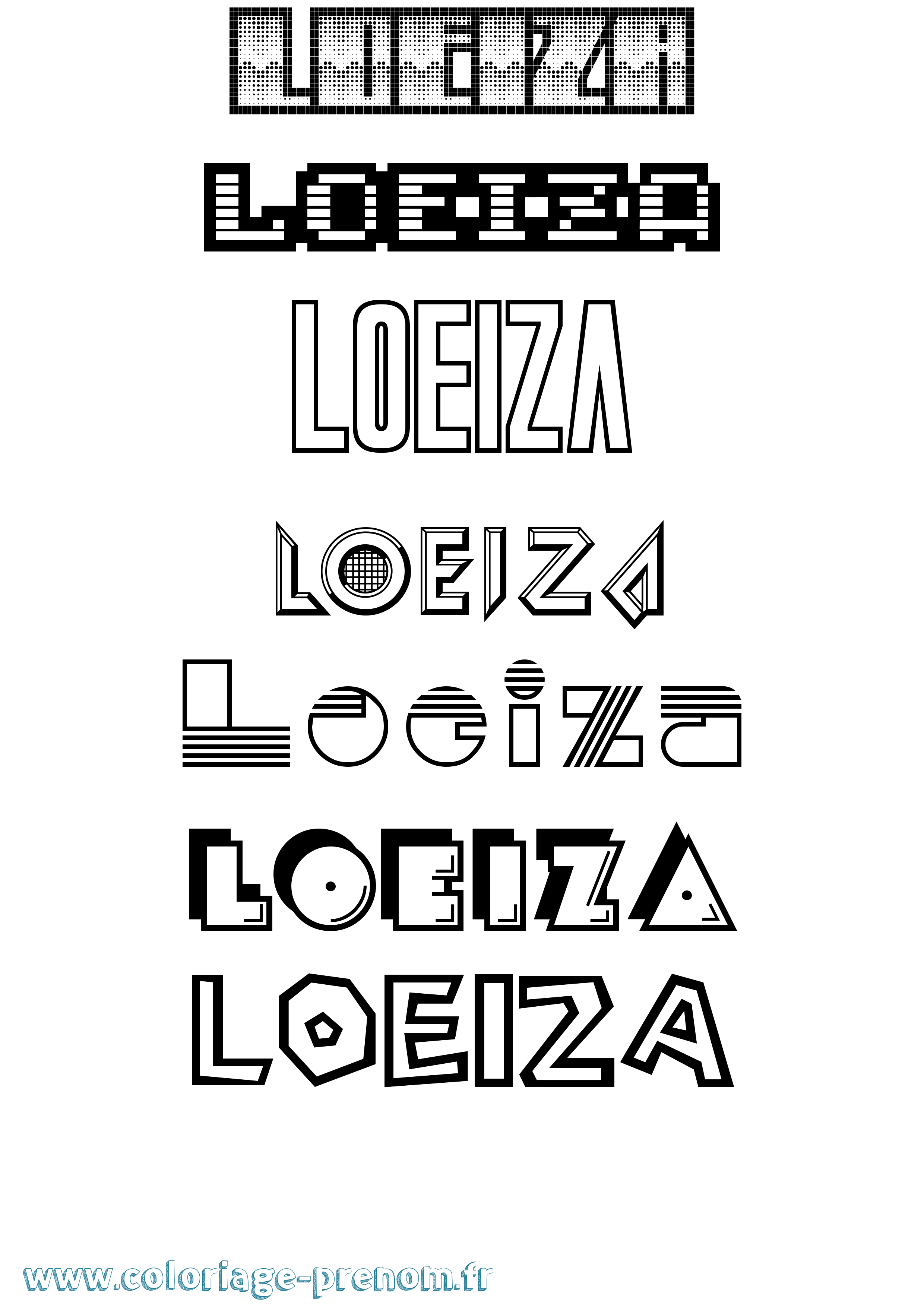 Coloriage Loeiza Jeux Vidéos Coloriage prénom Loeiza Jeux Vidéos