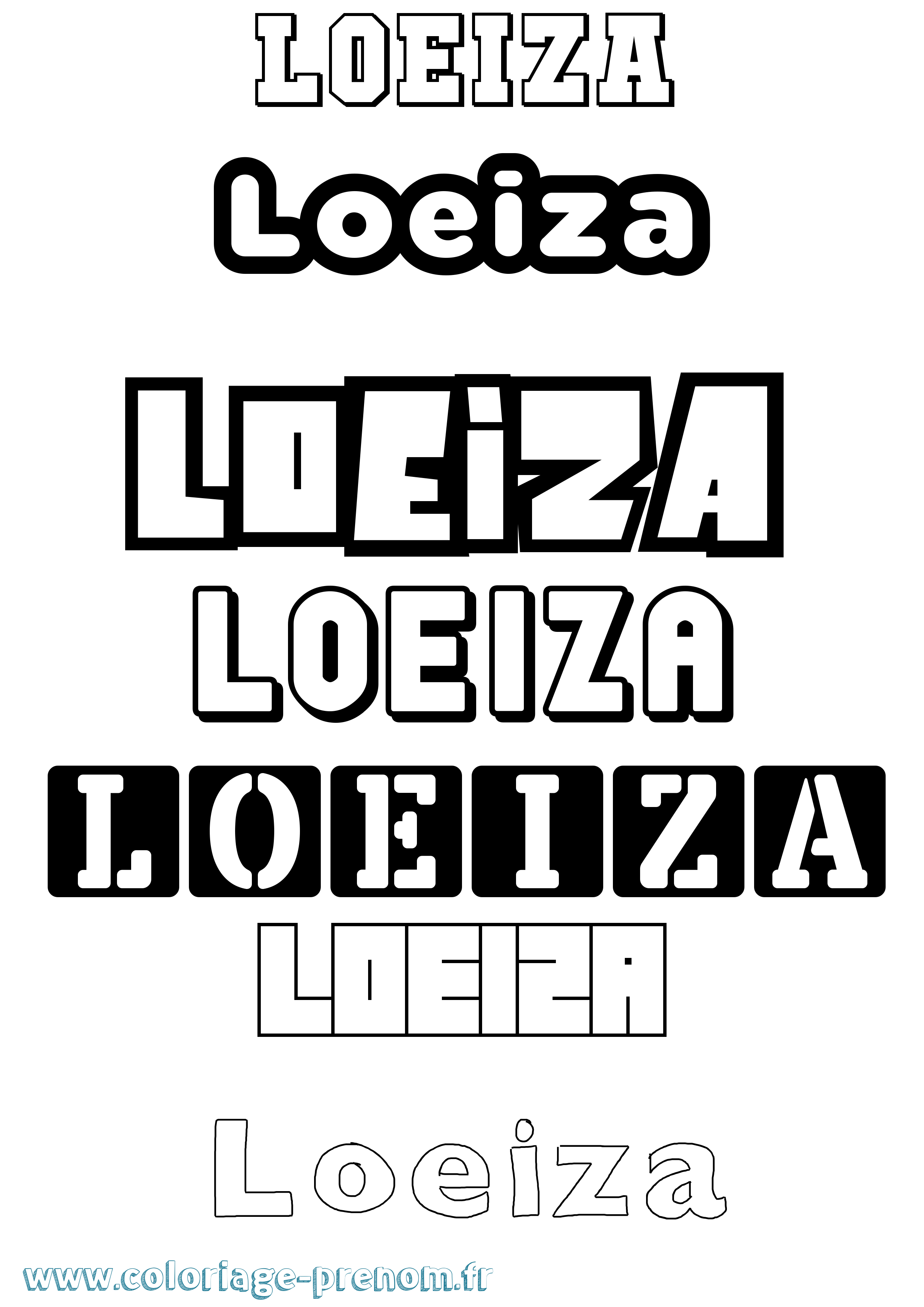 Coloriage Loeiza Simple Coloriage prénom Loeiza Simple