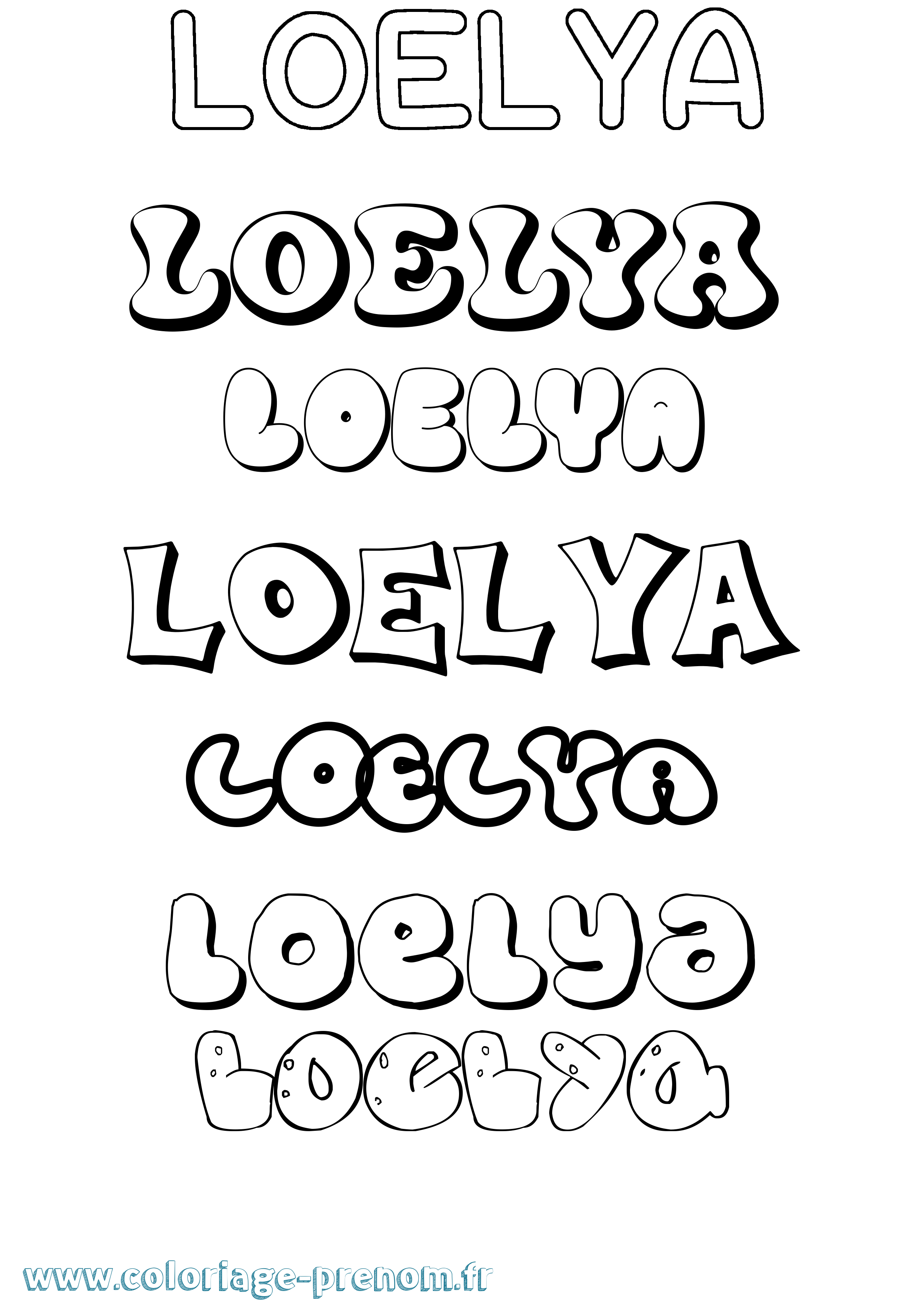 Coloriage Loelya Bubble Coloriage prénom Loelya Bubble