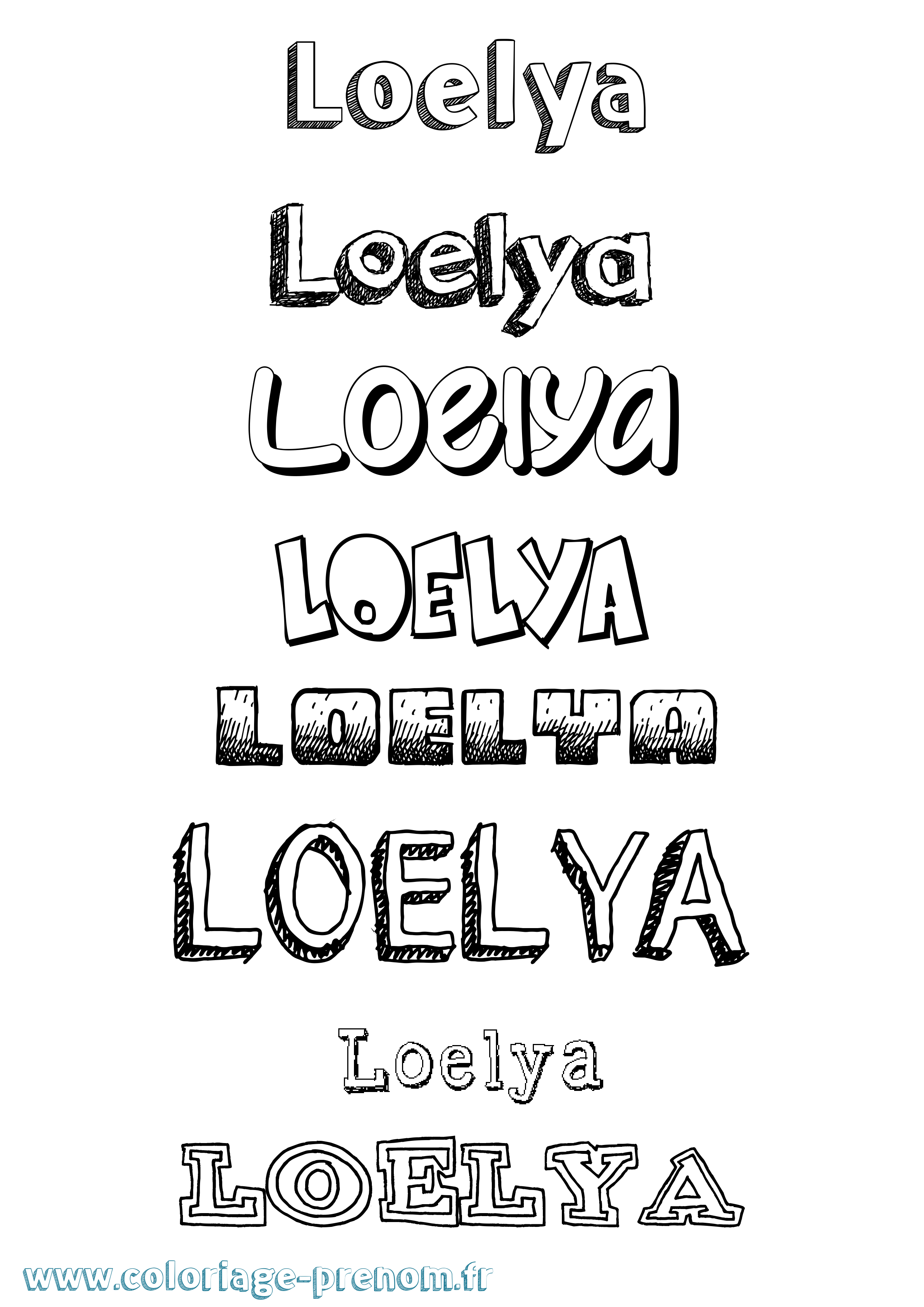 Coloriage Loelya Dessiné Coloriage prénom Loelya Dessiné