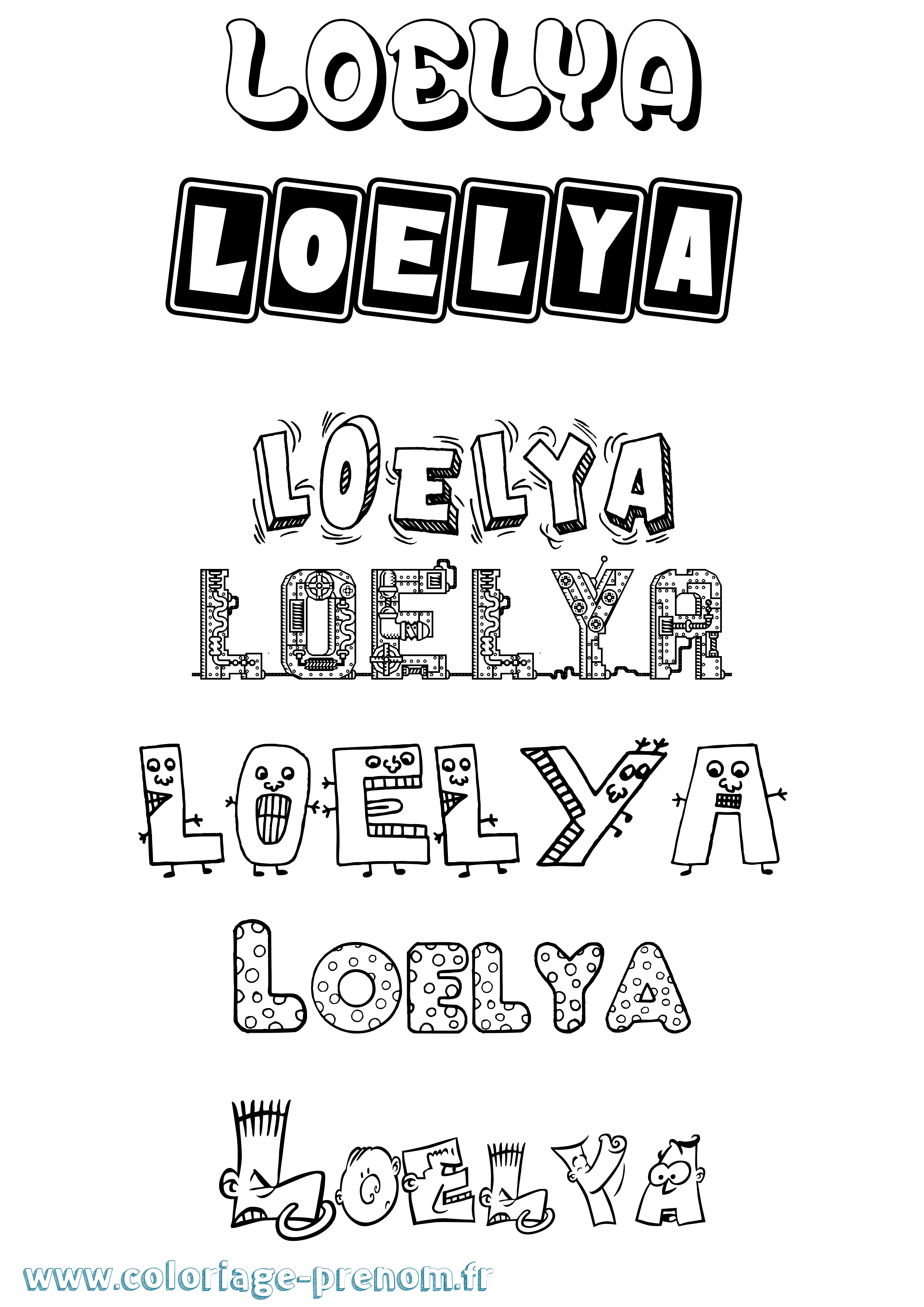 Coloriage Loelya Fun Coloriage prénom Loelya Fun