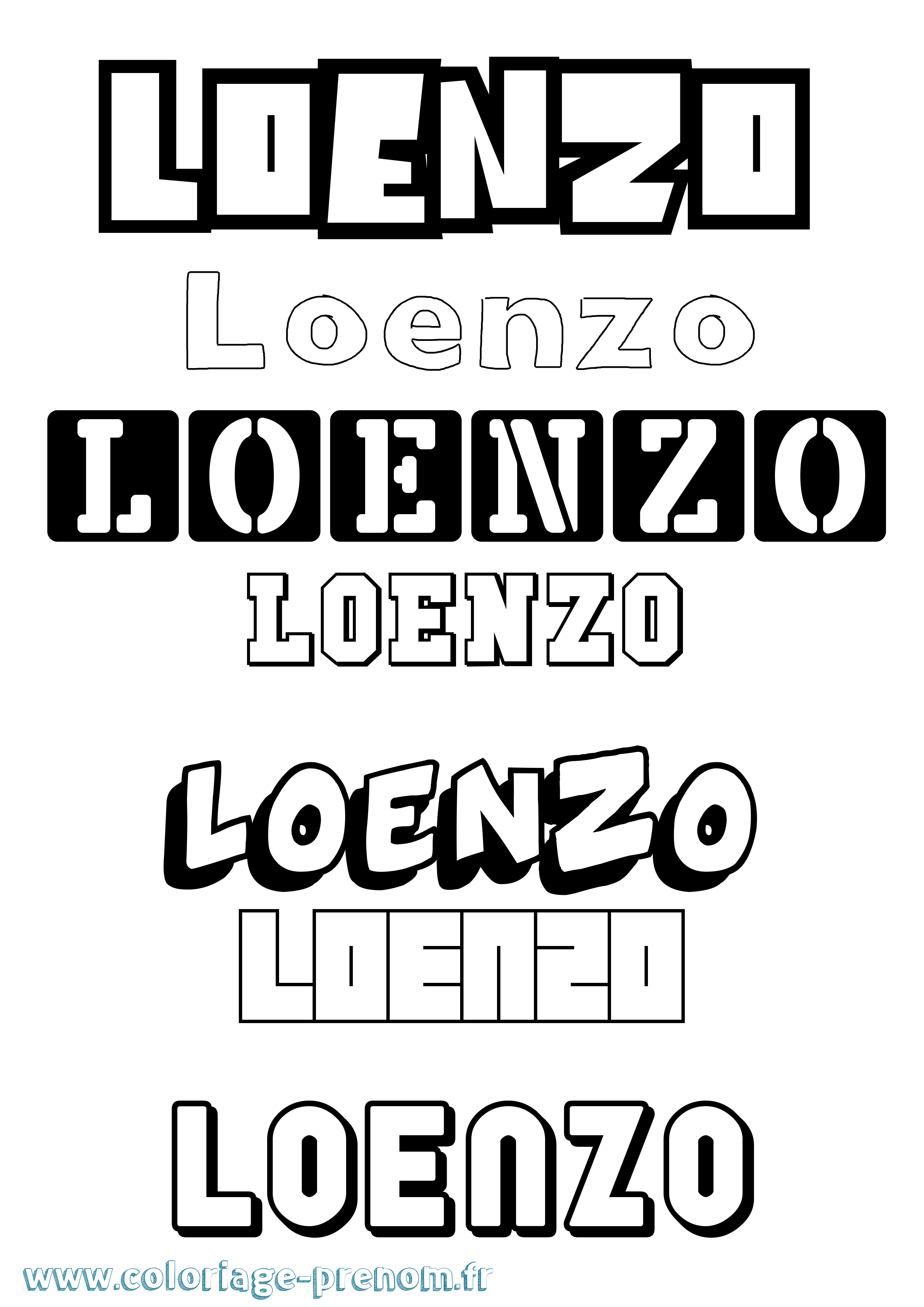 Coloriage Loenzo Simple Coloriage prénom Loenzo Simple