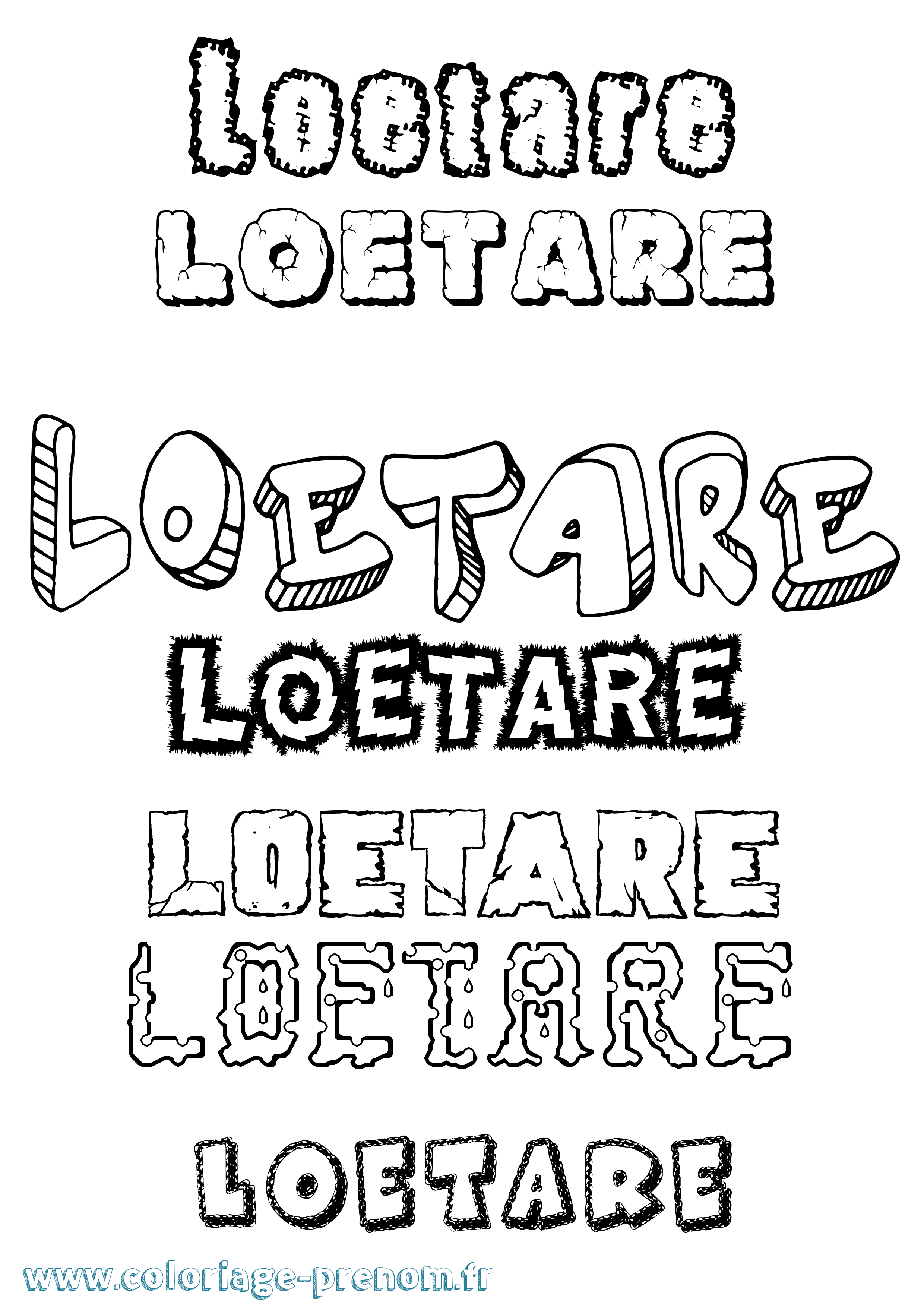 Coloriage Loetare Destructuré Coloriage prénom Loetare Destructuré