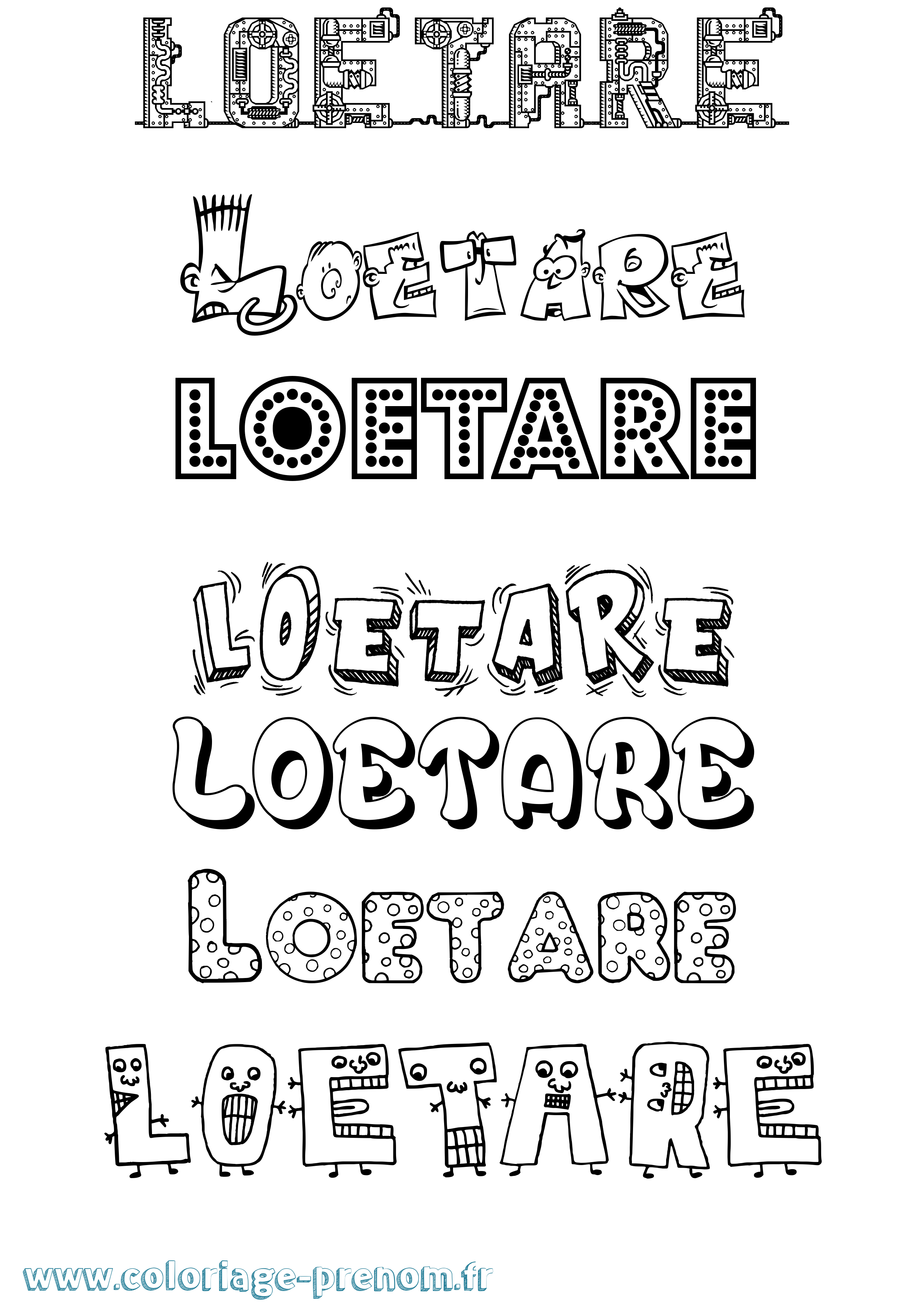 Coloriage Loetare Fun Coloriage prénom Loetare Fun
