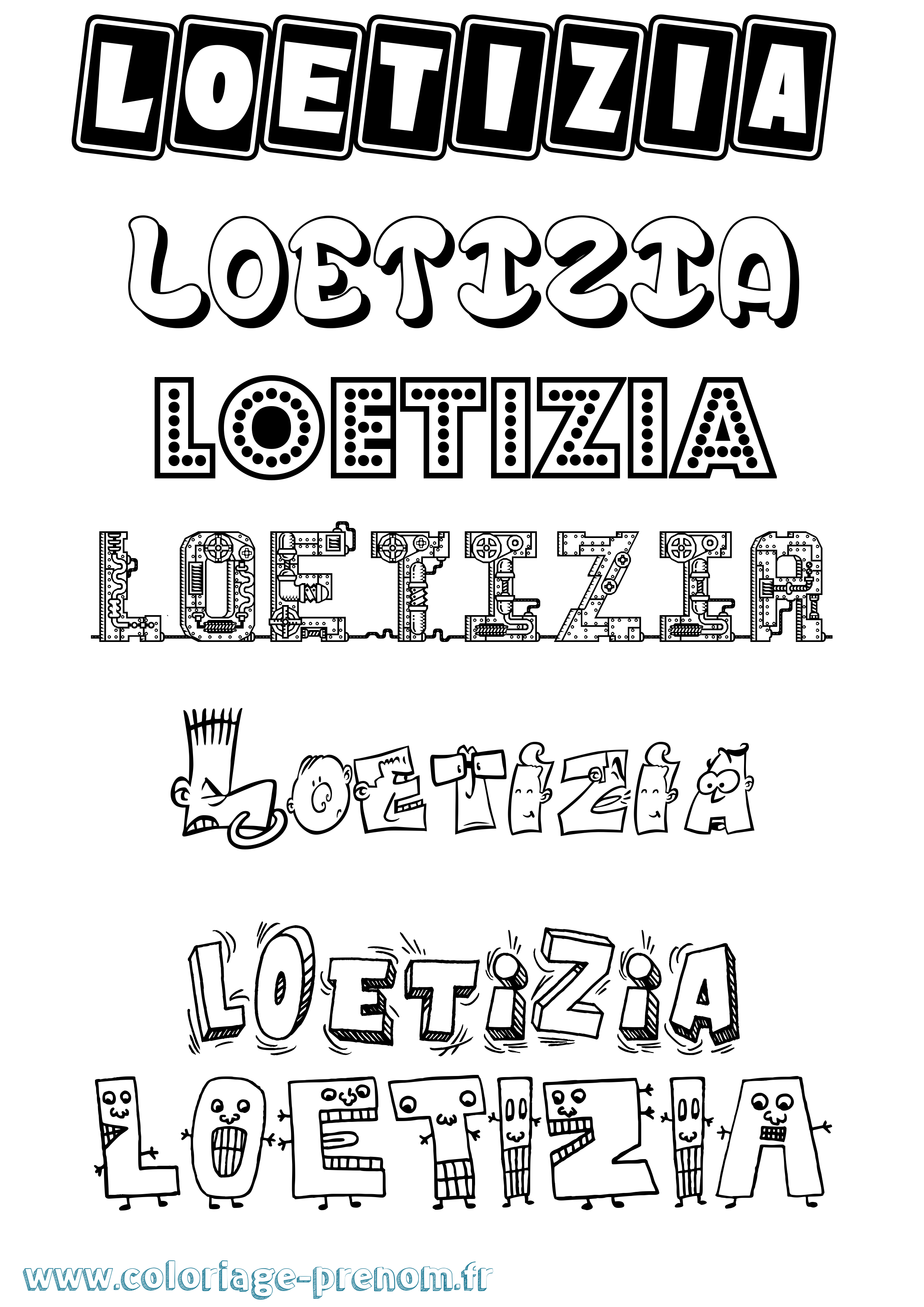 Coloriage Loetizia Fun Coloriage prénom Loetizia Fun