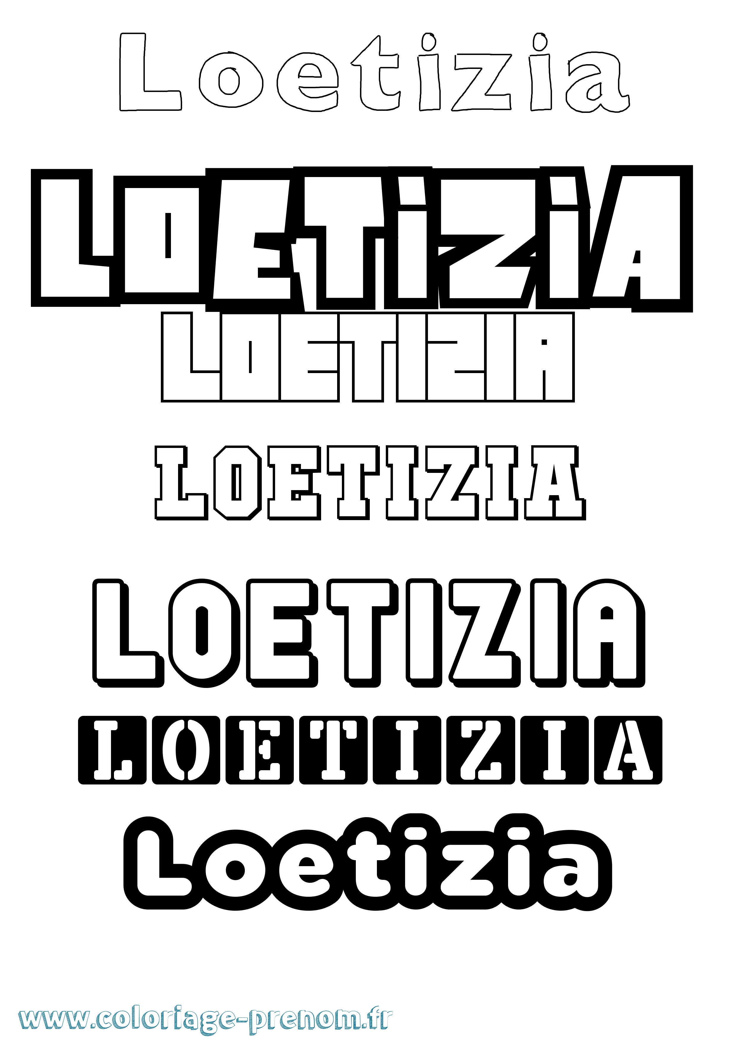 Coloriage Loetizia Simple Coloriage prénom Loetizia Simple