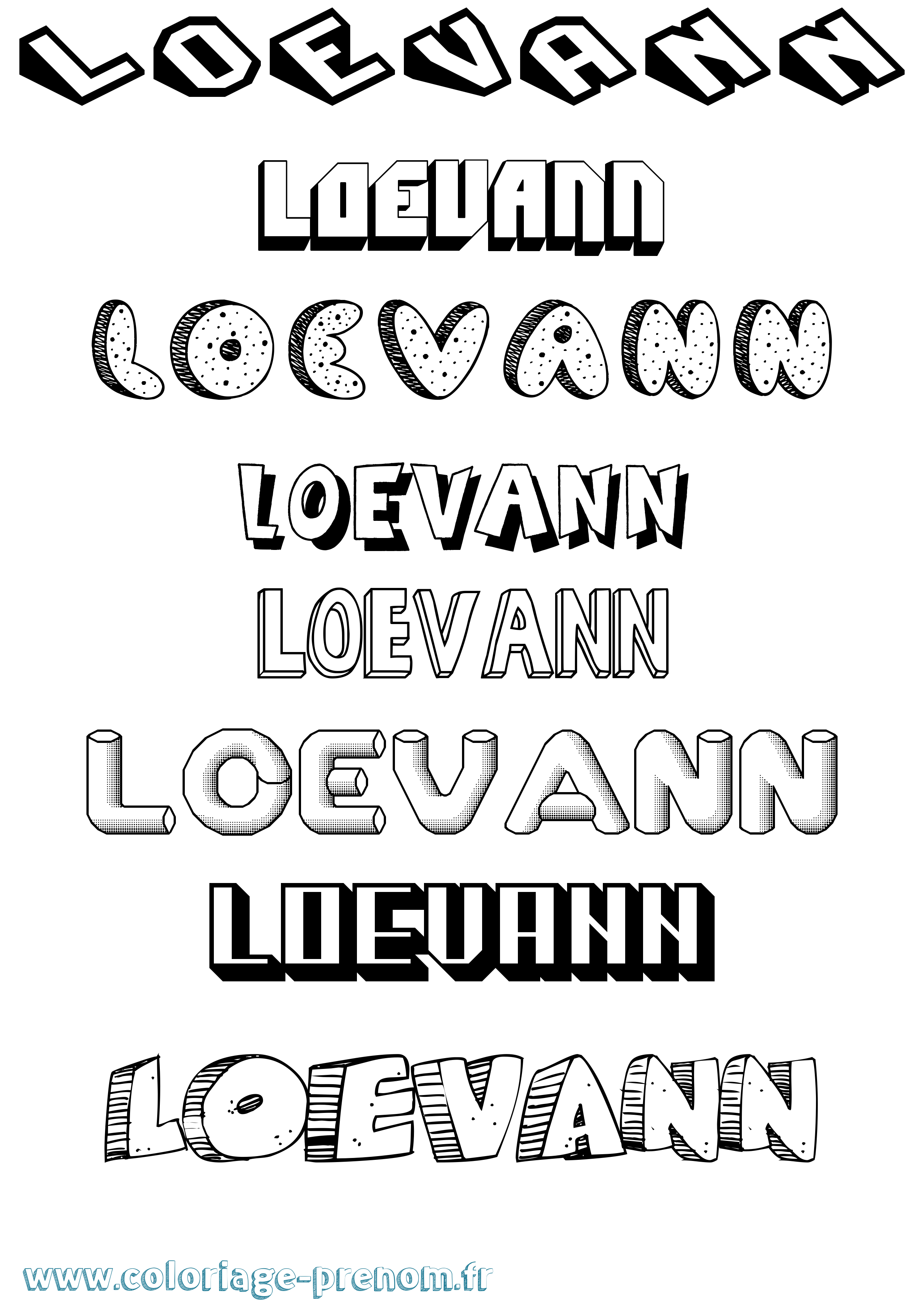 Coloriage Loevann Effet 3D Coloriage prénom Loevann Effet 3D