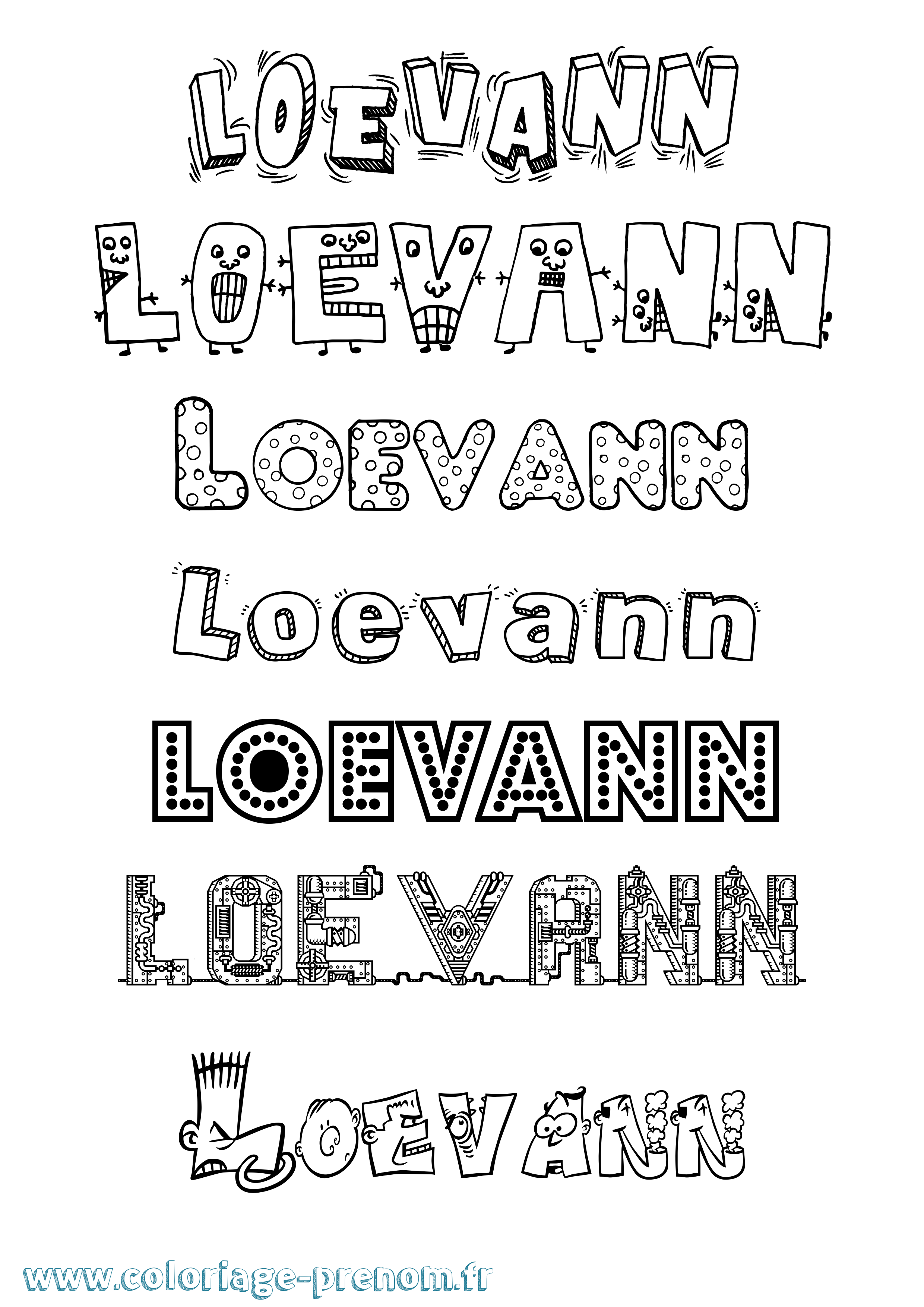 Coloriage Loevann Fun Coloriage prénom Loevann Fun
