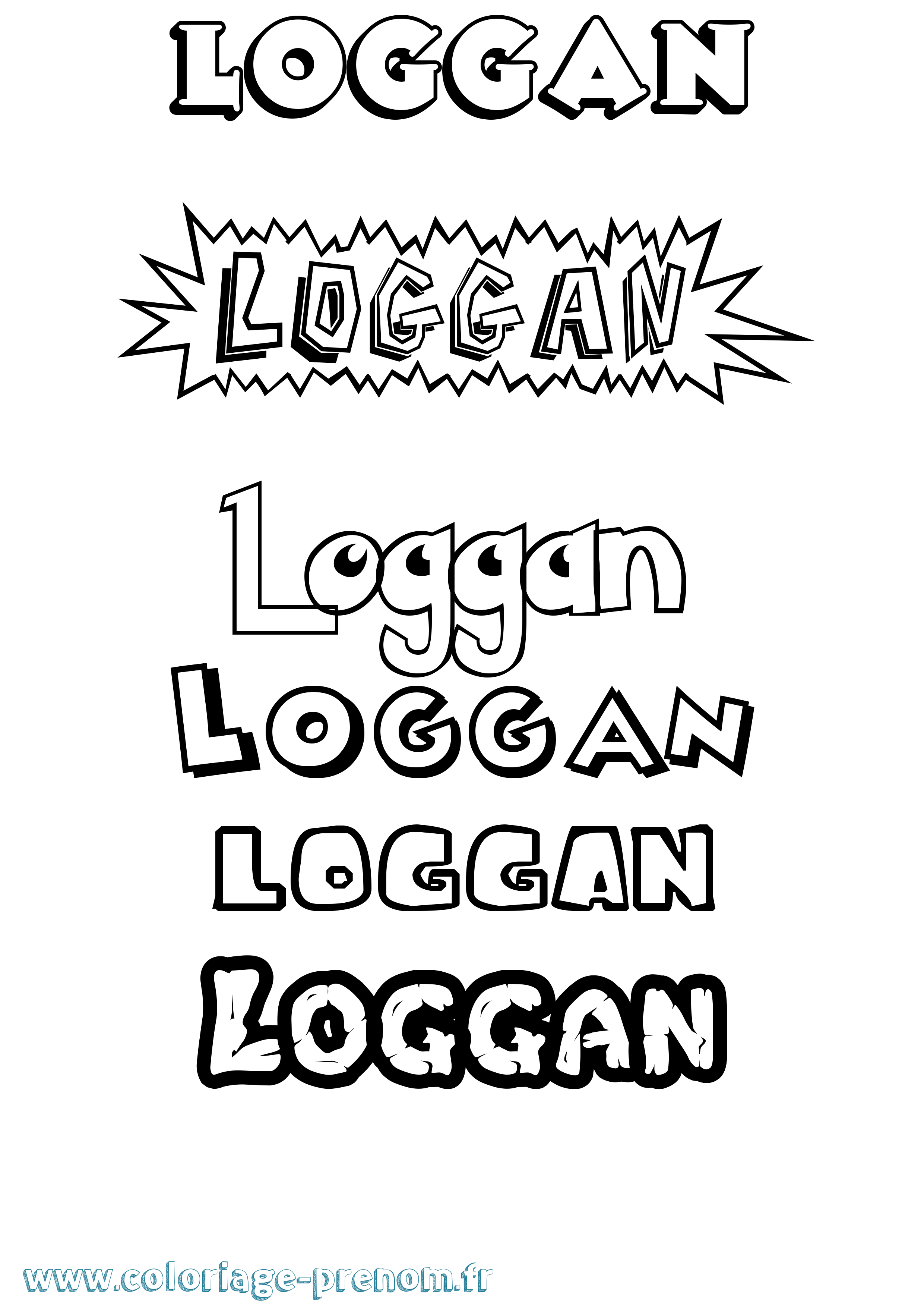 Coloriage Loggan Dessin Animé Coloriage prénom Loggan Dessin Animé