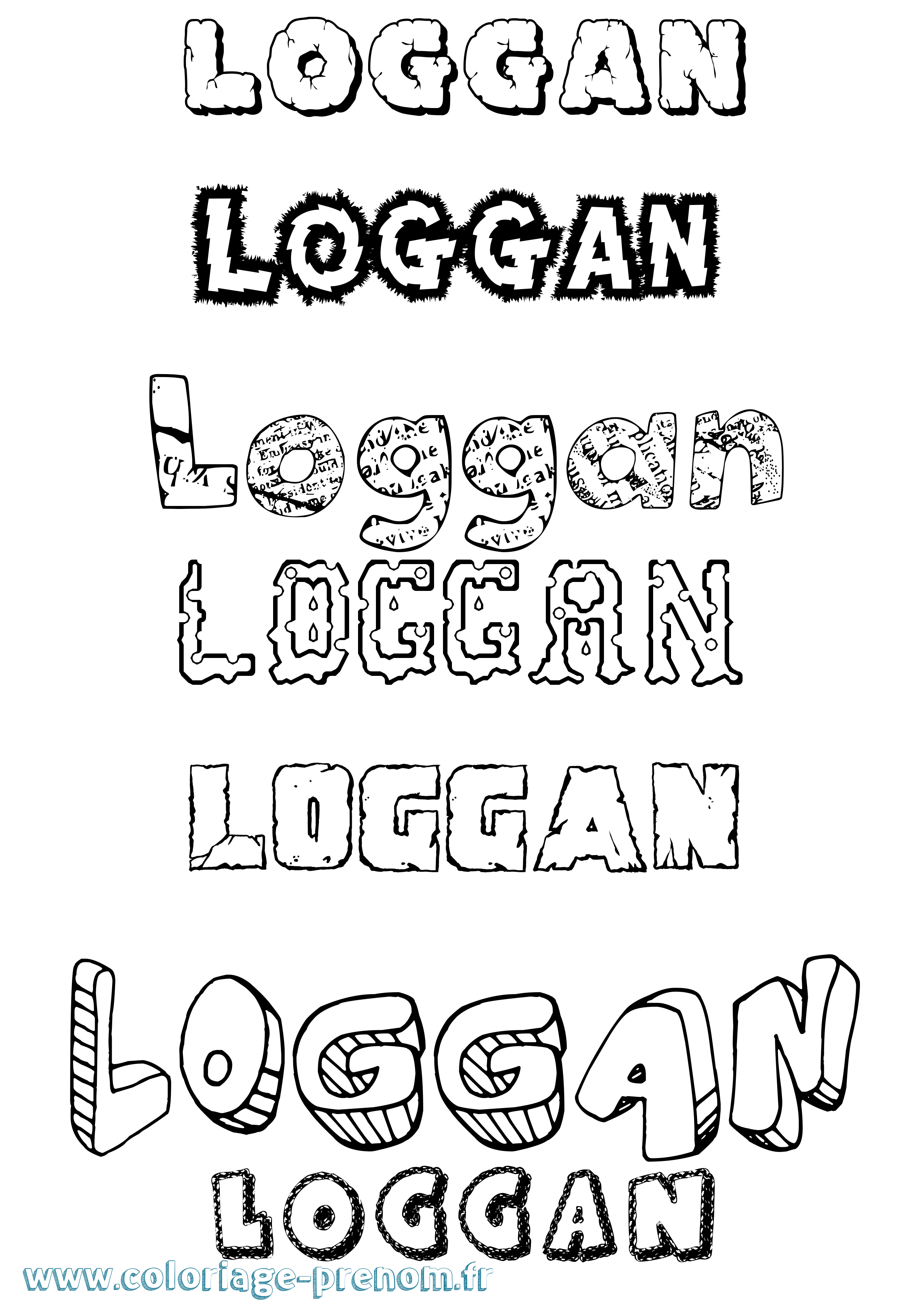 Coloriage Loggan Destructuré Coloriage prénom Loggan Destructuré
