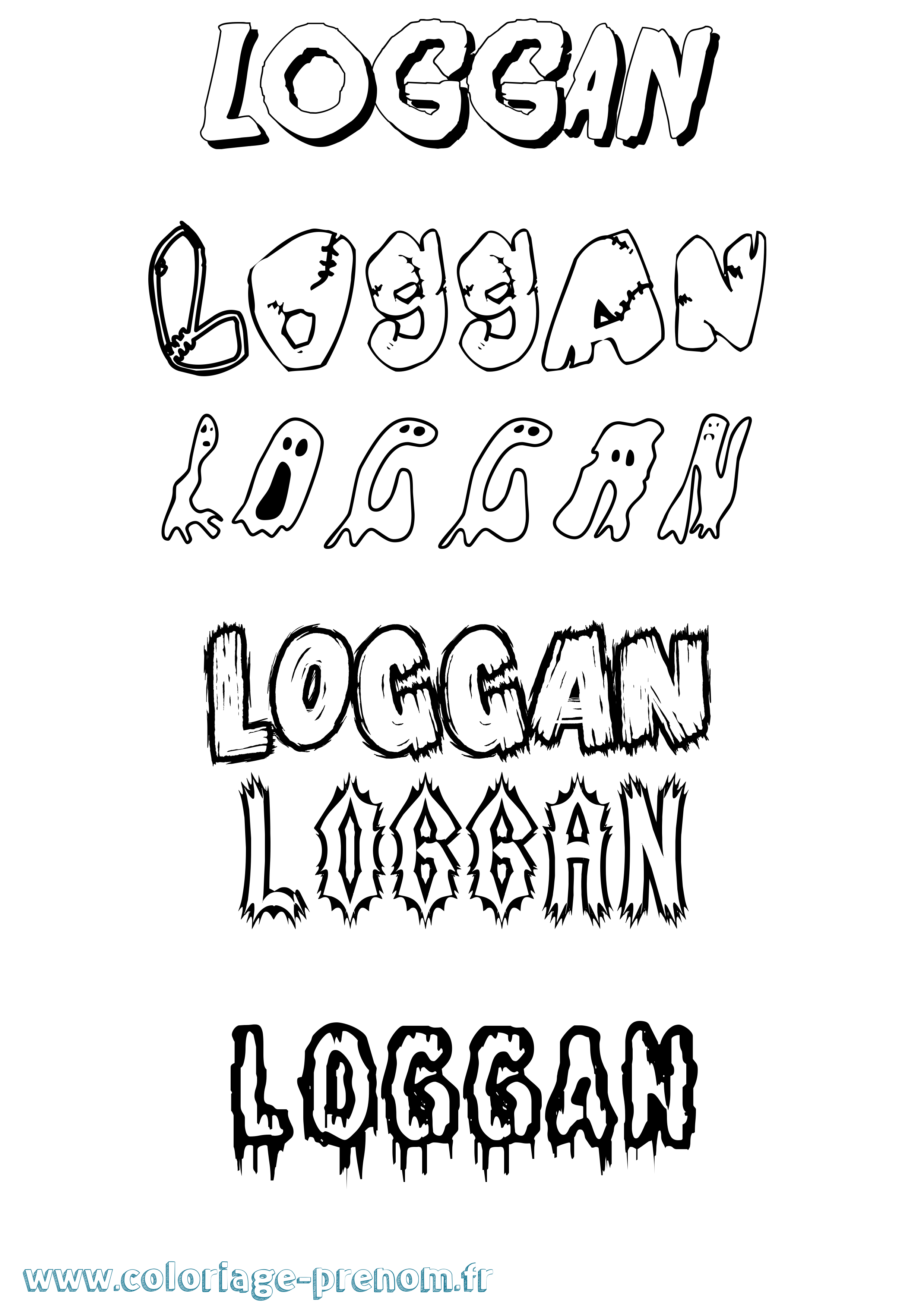 Coloriage Loggan Frisson Coloriage prénom Loggan Frisson