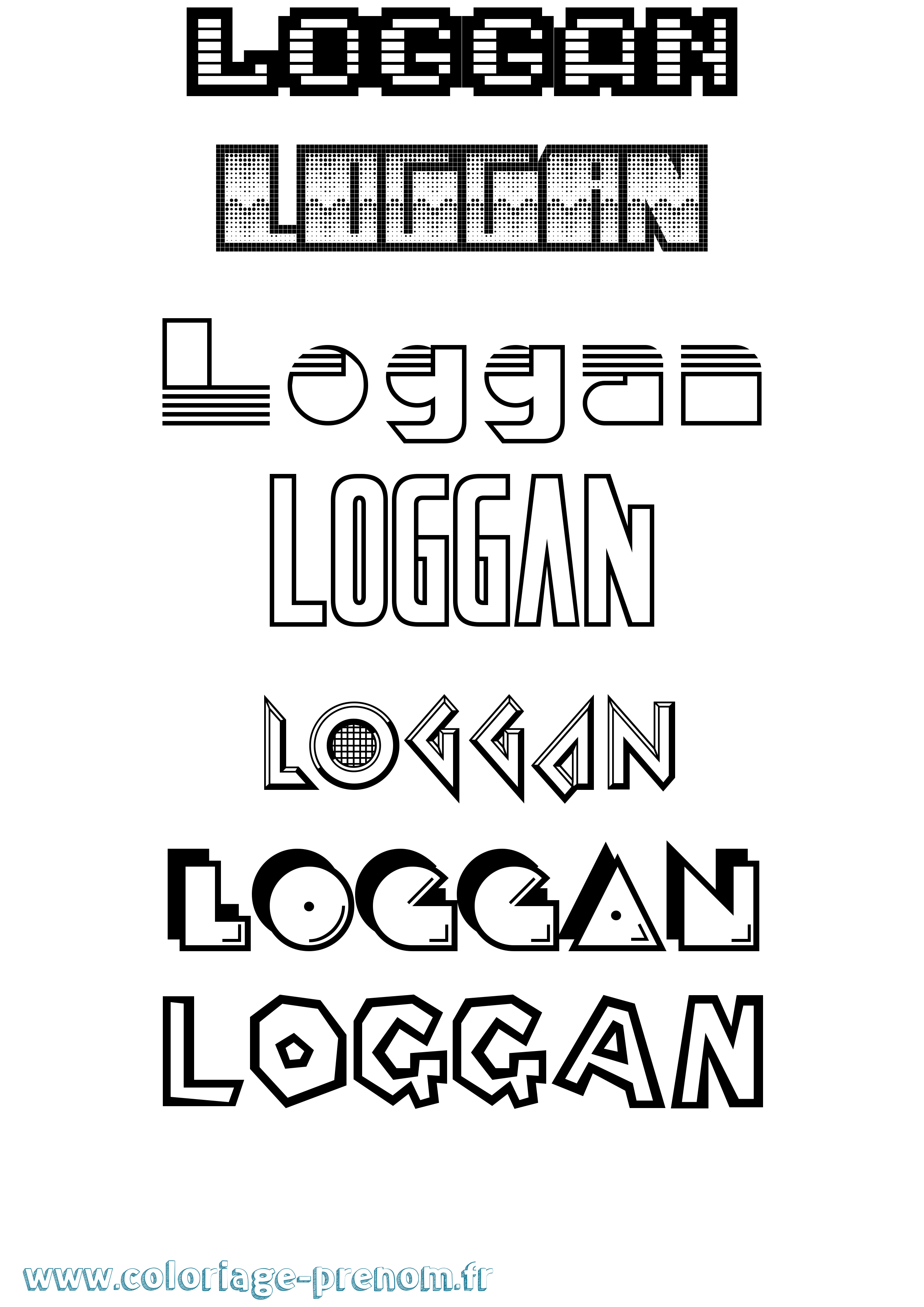 Coloriage Loggan Jeux Vidéos Coloriage prénom Loggan Jeux Vidéos