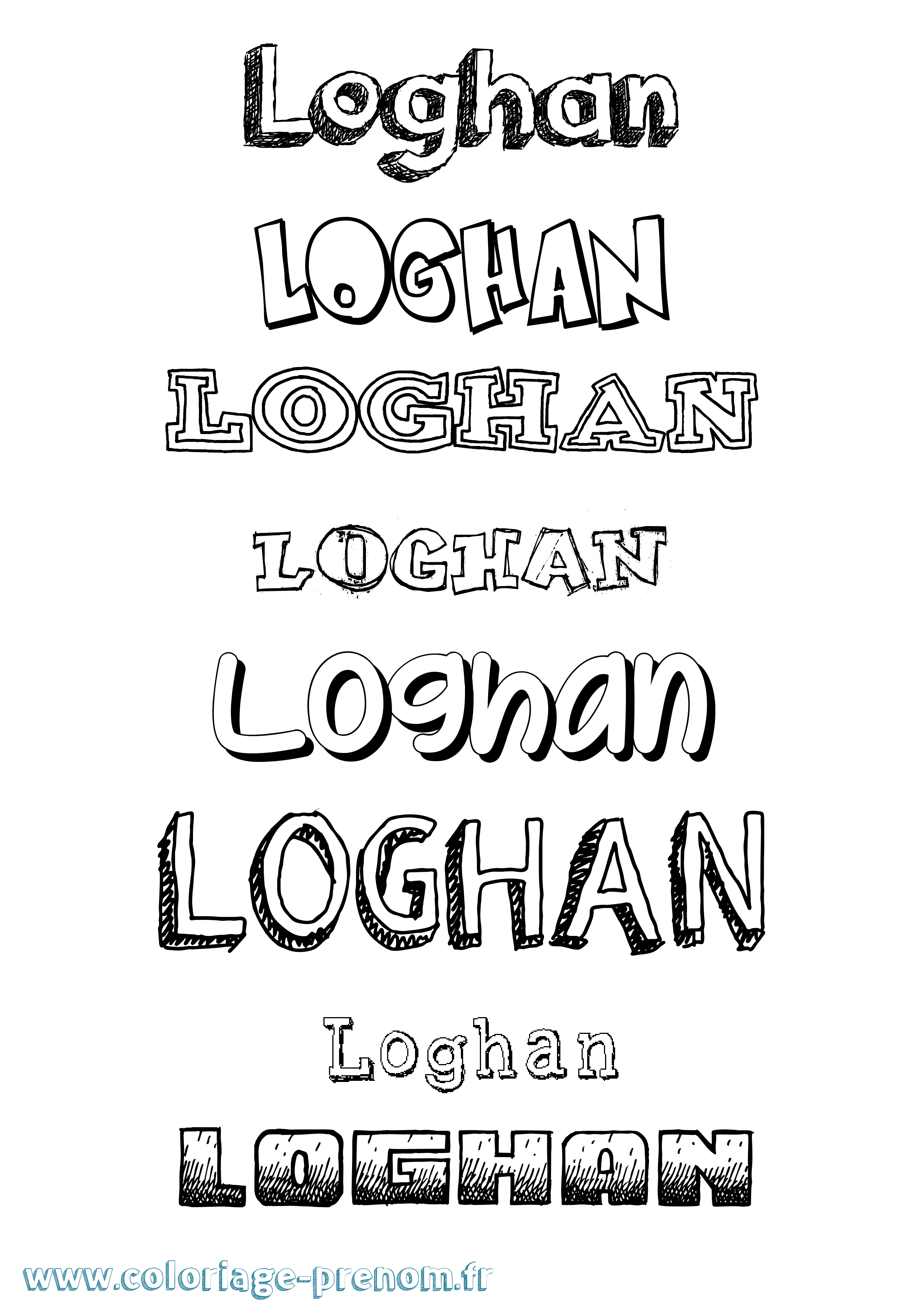 Coloriage Loghan Dessiné Coloriage prénom Loghan Dessiné