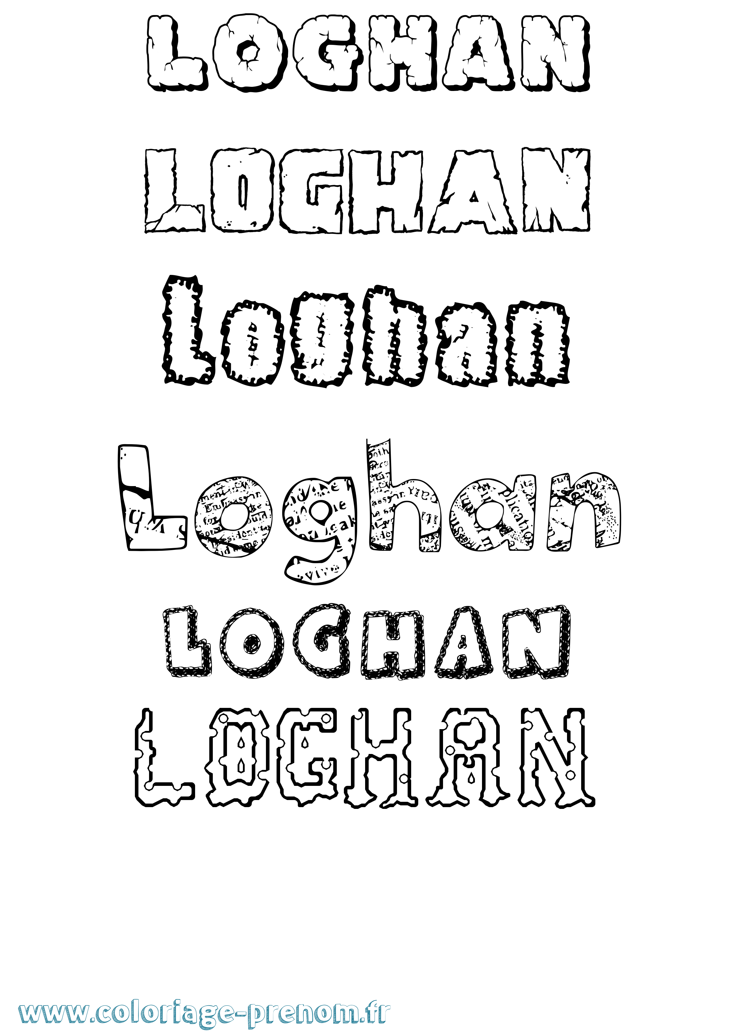 Coloriage Loghan Destructuré Coloriage prénom Loghan Destructuré