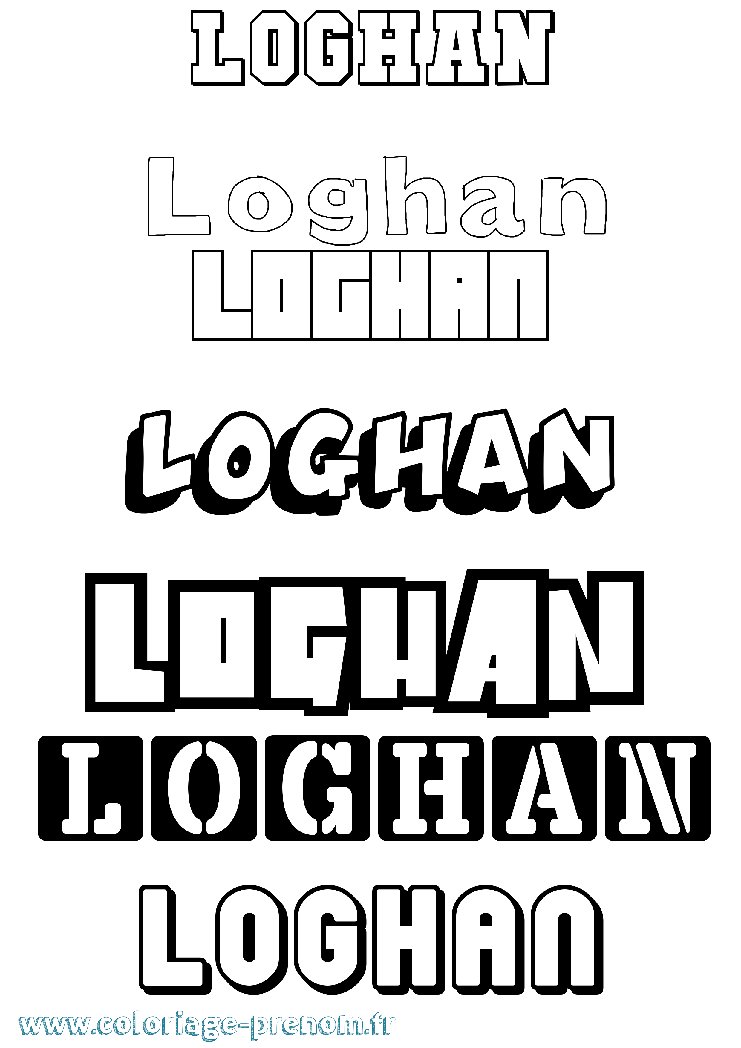 Coloriage Loghan Simple Coloriage prénom Loghan Simple