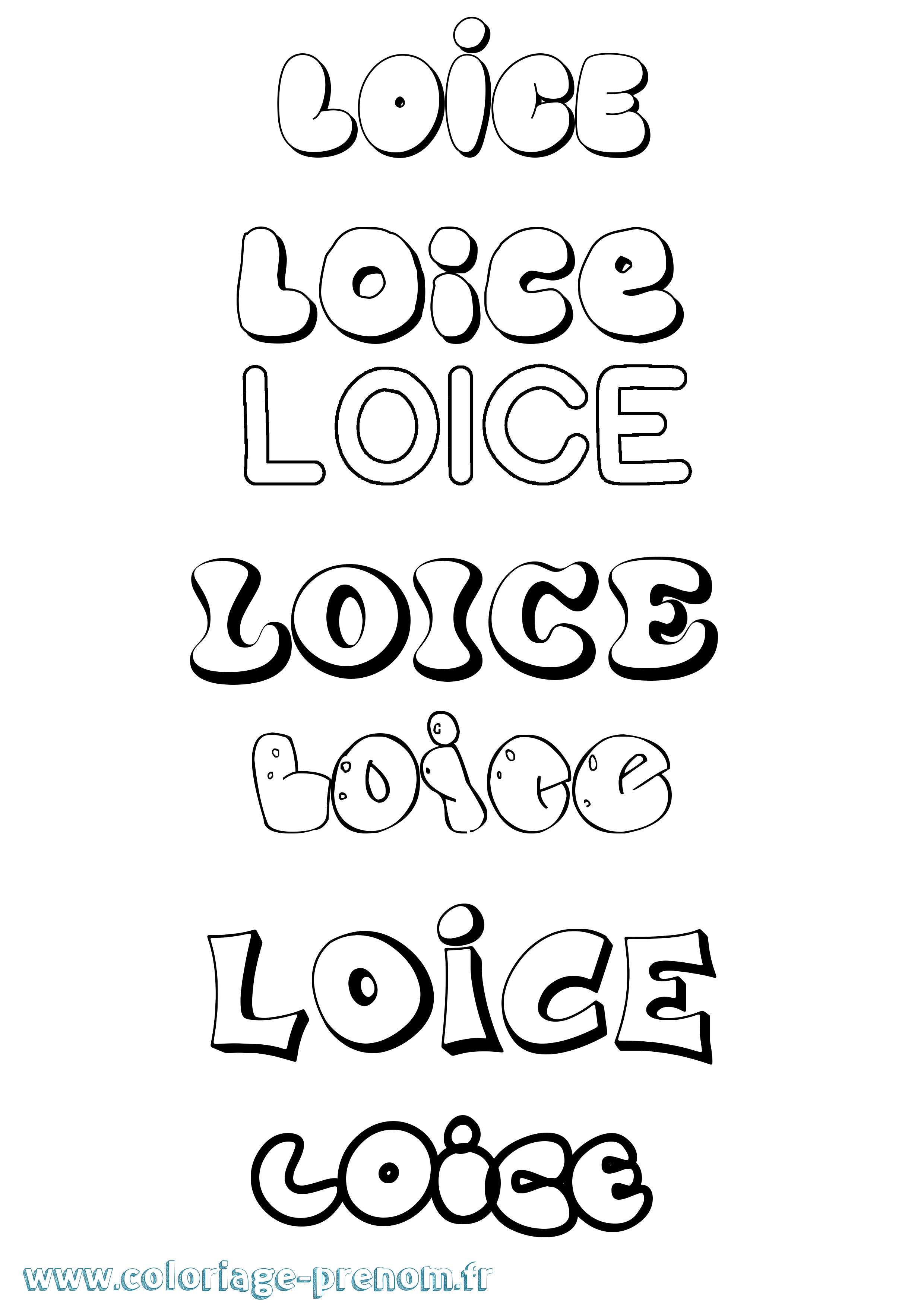 Coloriage Loice Bubble Coloriage prénom Loice Bubble
