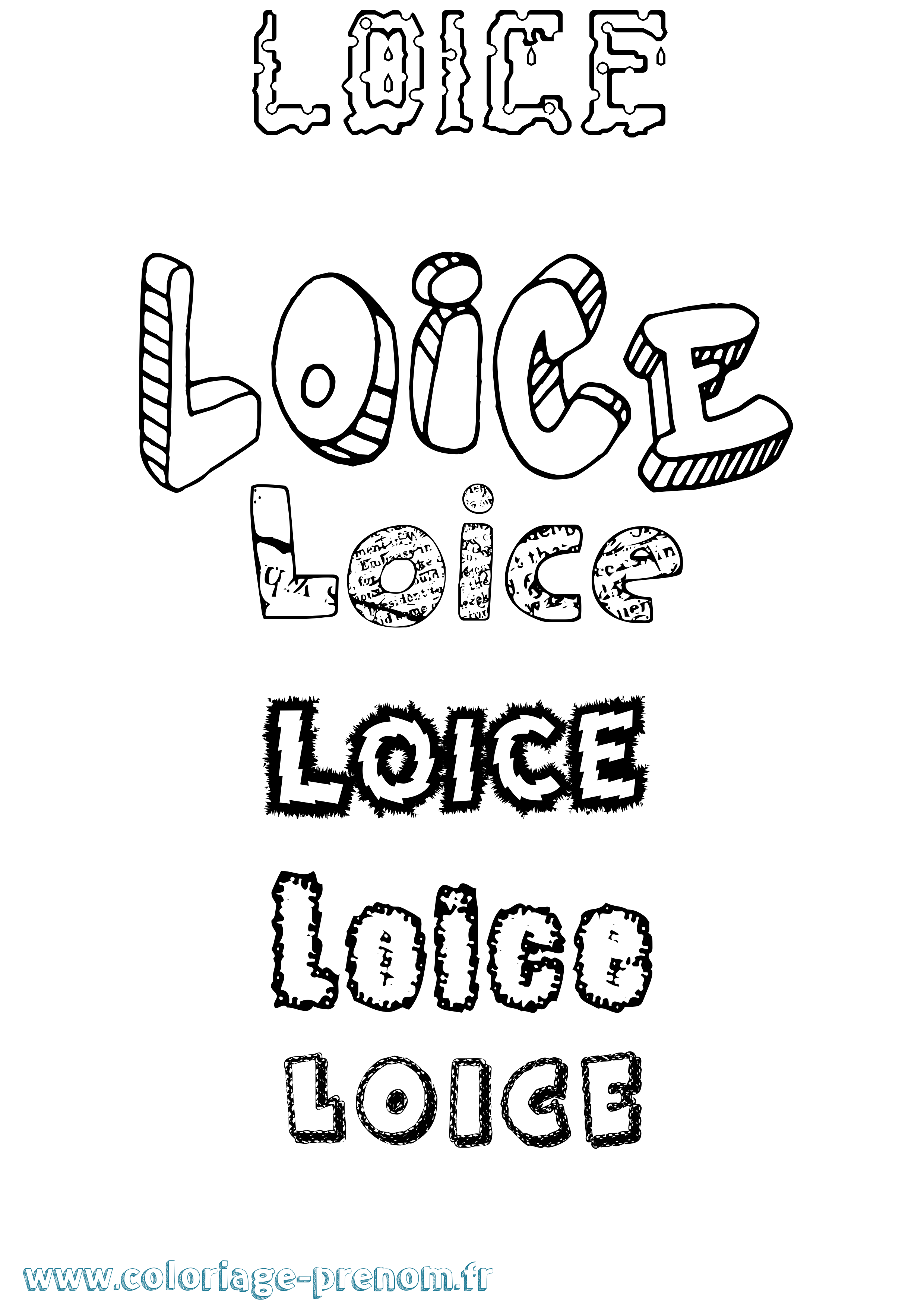 Coloriage Loice Destructuré Coloriage prénom Loice Destructuré