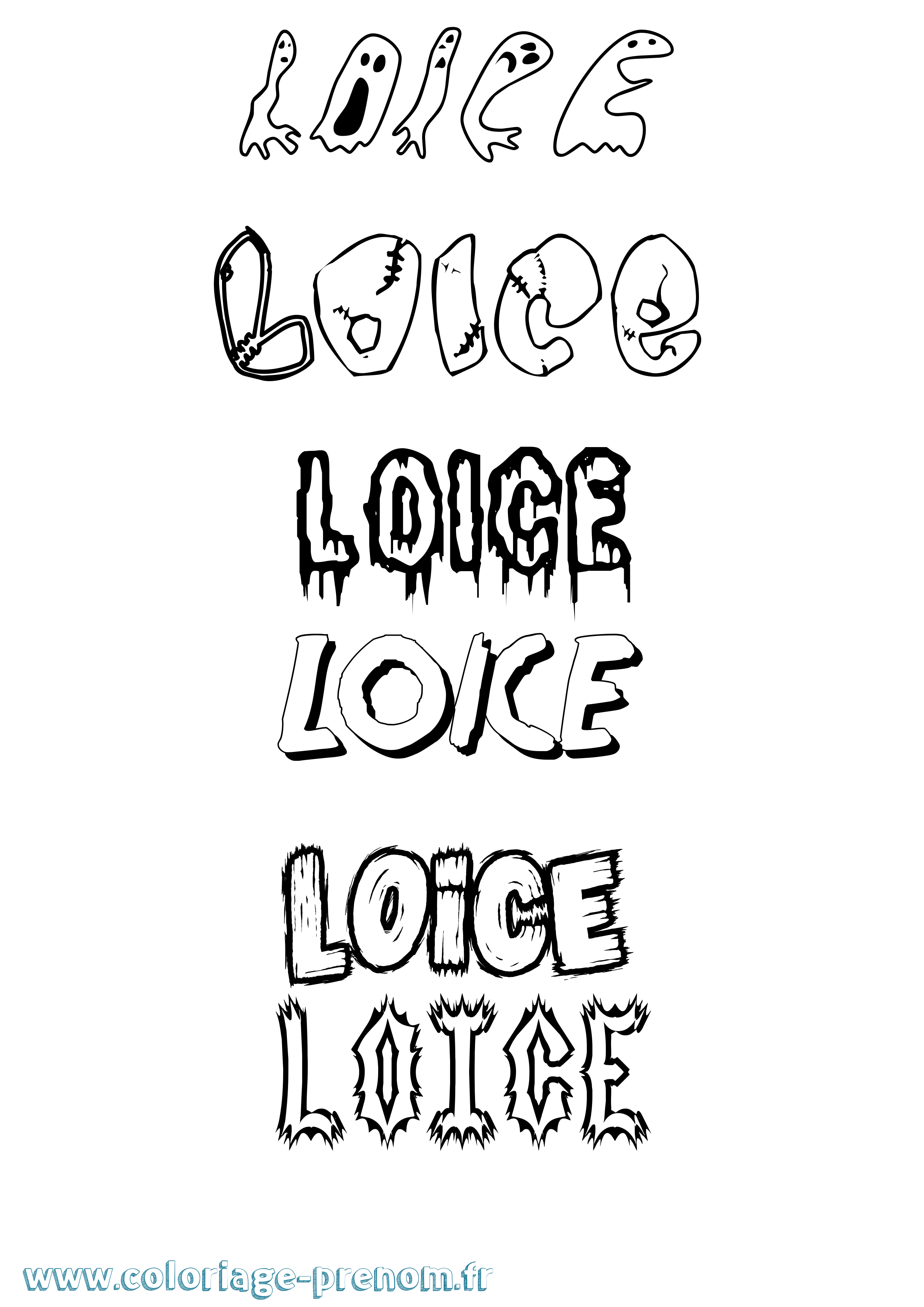 Coloriage Loice Frisson Coloriage prénom Loice Frisson