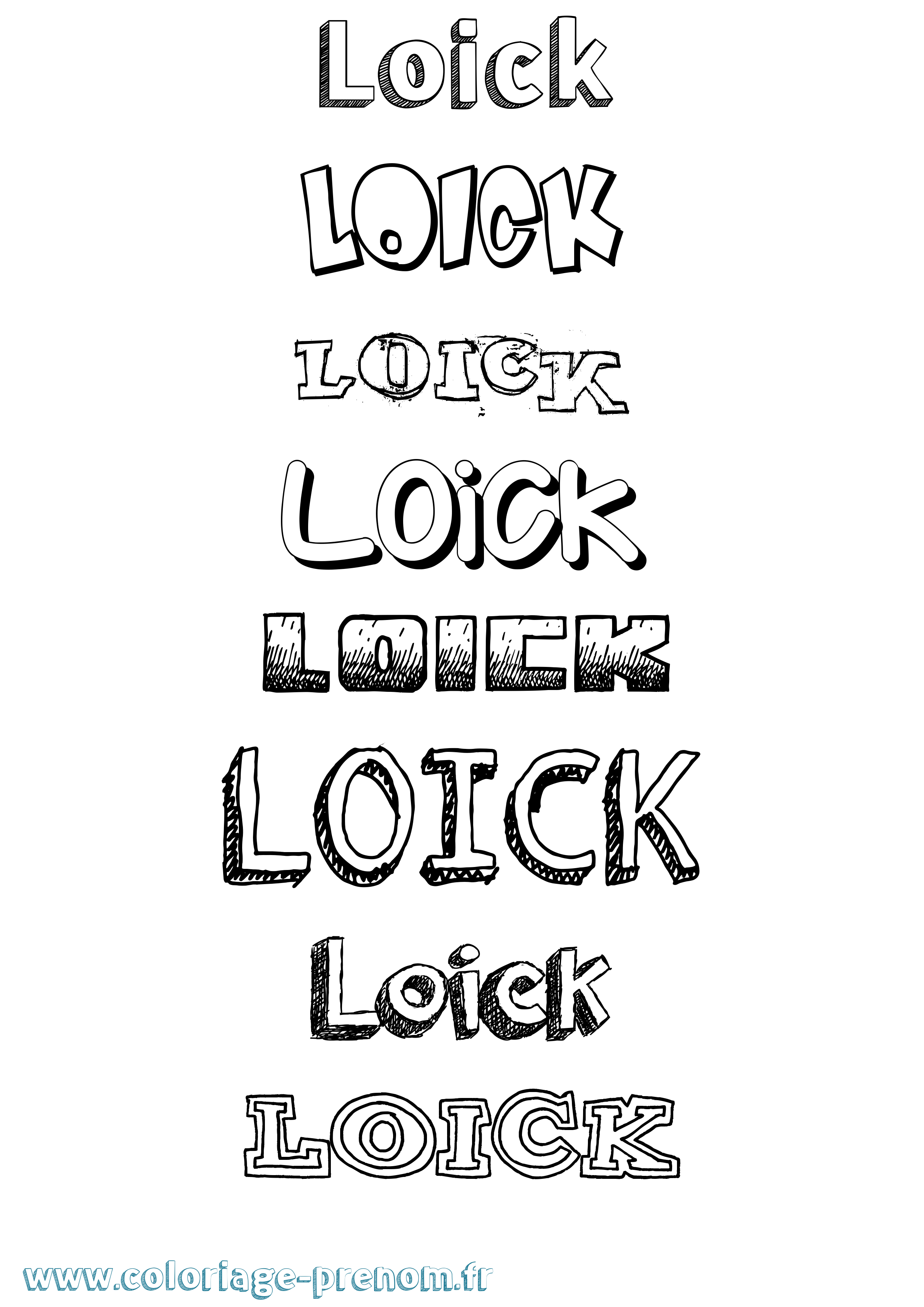 Coloriage Loick Dessiné Coloriage prénom Loick Dessiné