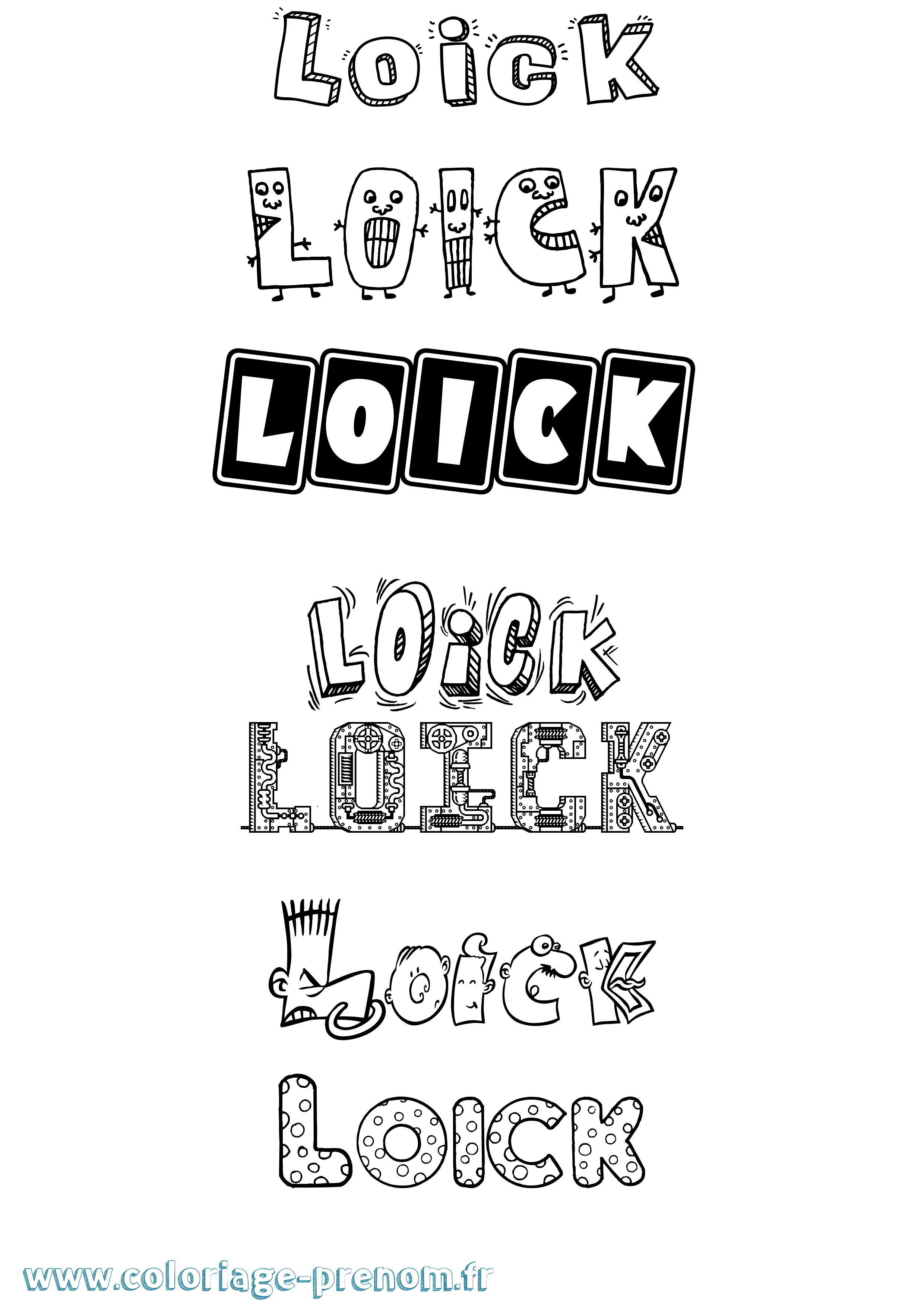 Coloriage Loick Fun Coloriage prénom Loick Fun