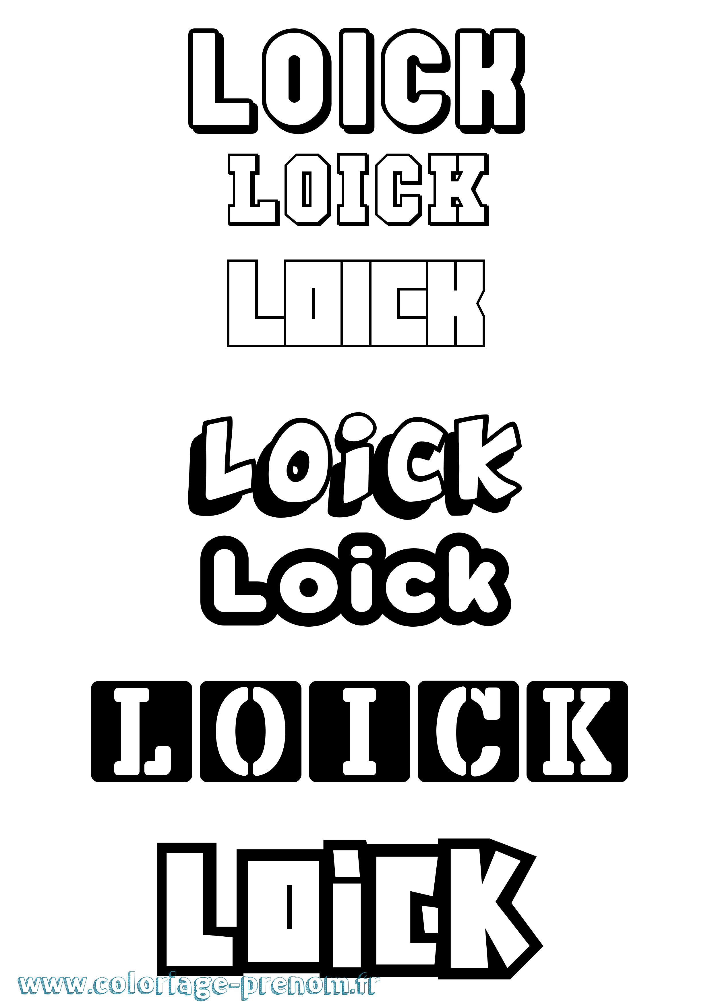 Coloriage Loick Simple Coloriage prénom Loick Simple