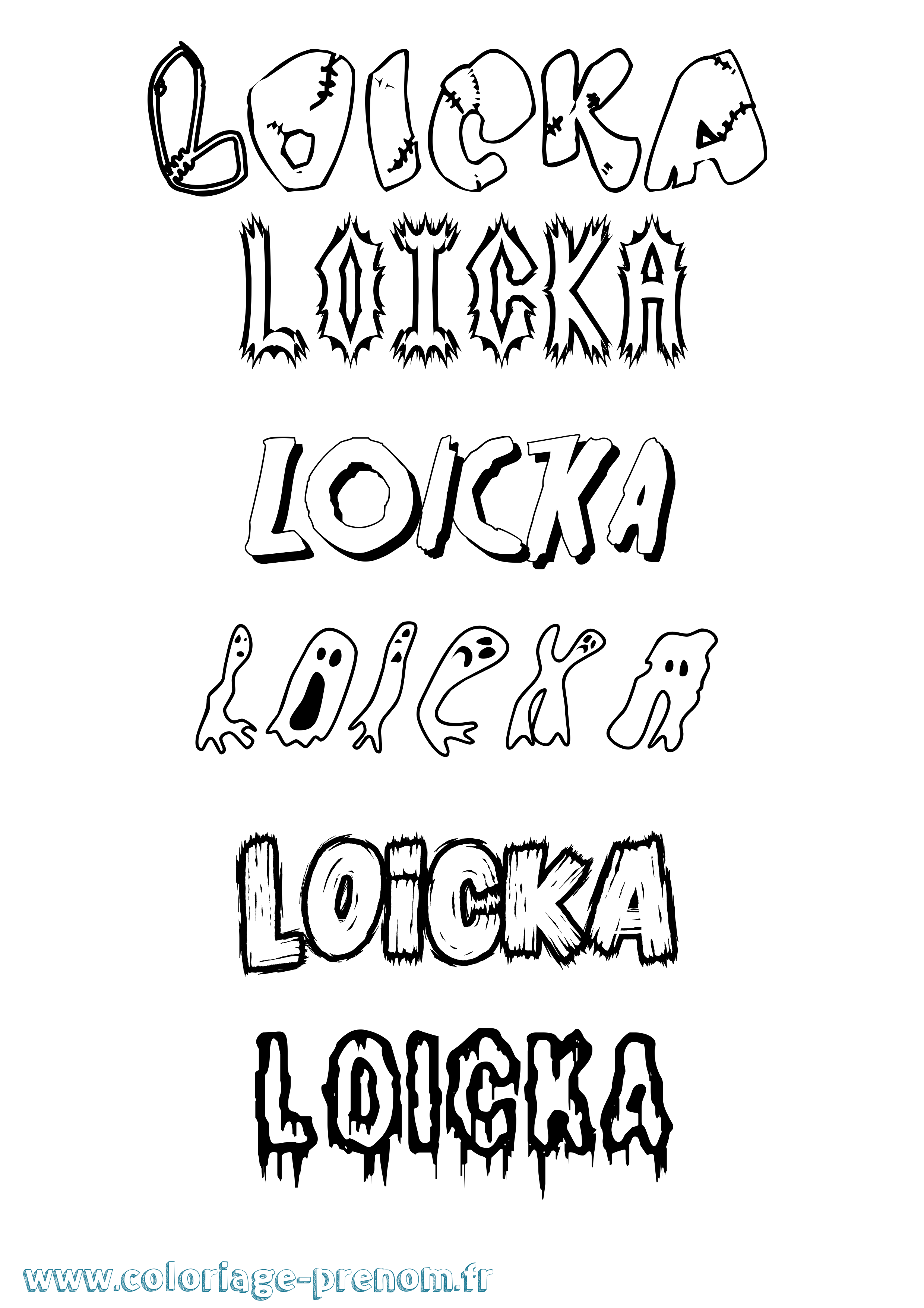 Coloriage Loicka Frisson Coloriage prénom Loicka Frisson