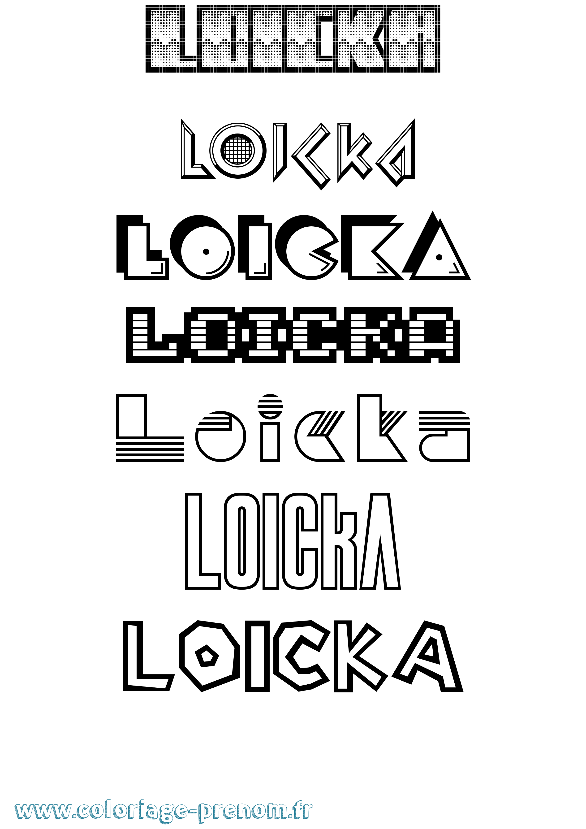 Coloriage Loicka Jeux Vidéos Coloriage prénom Loicka Jeux Vidéos