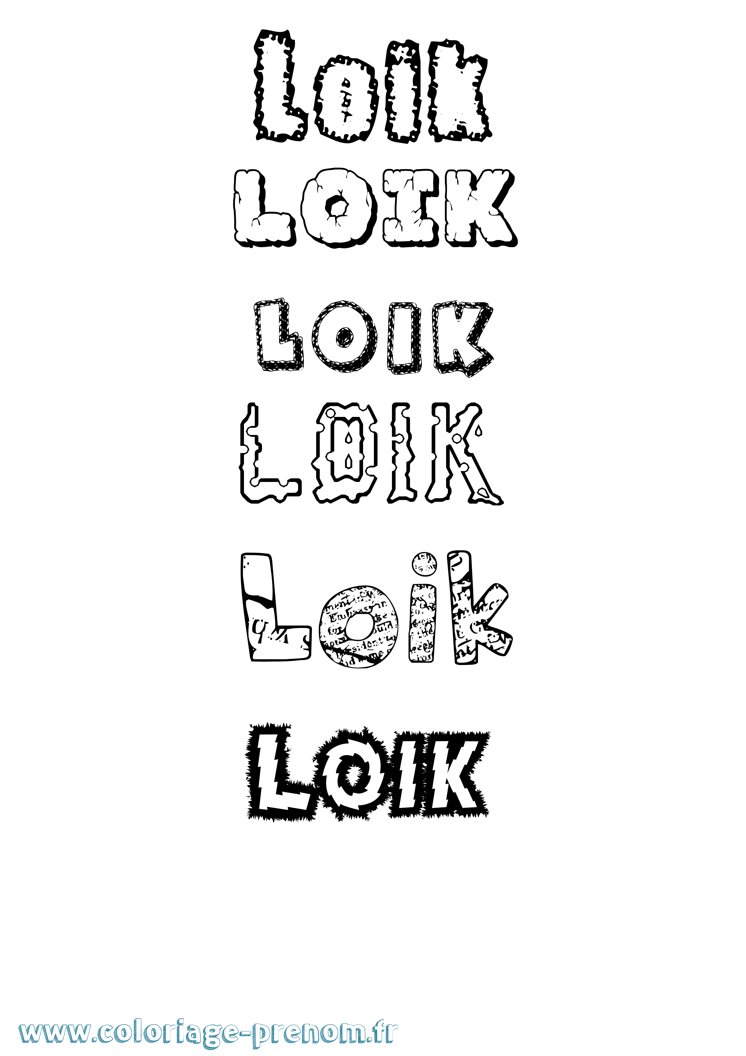 Coloriage Loik Destructuré Coloriage prénom Loik Destructuré
