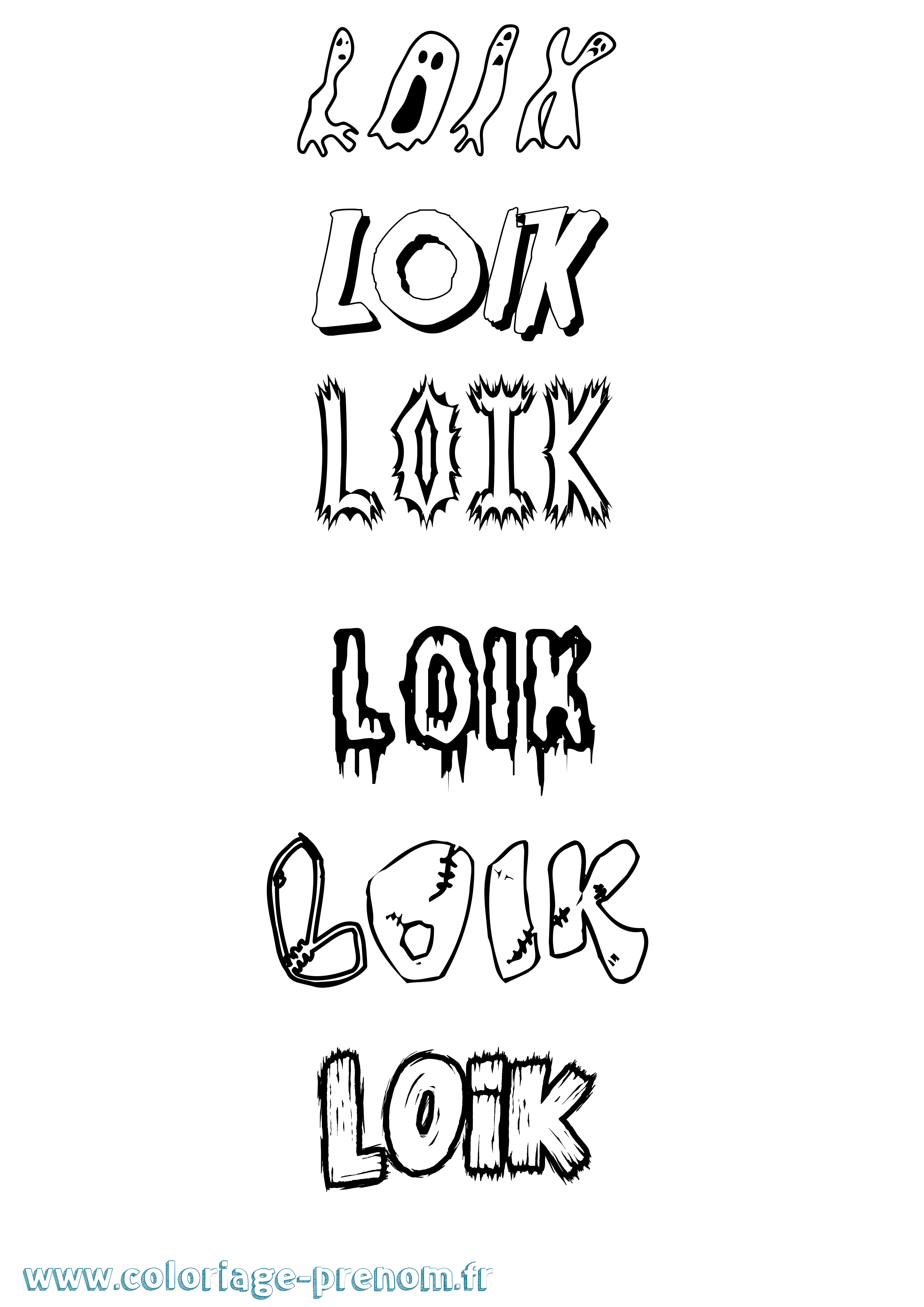 Coloriage Loik Frisson Coloriage prénom Loik Frisson