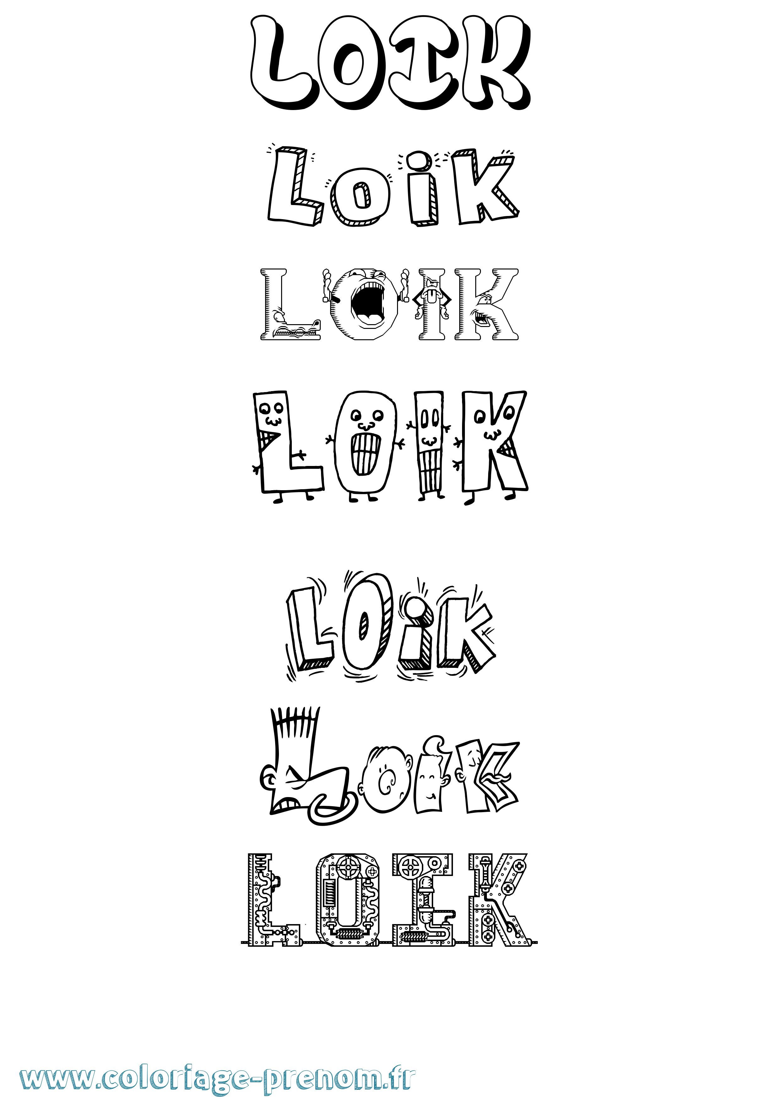 Coloriage Loik Fun Coloriage prénom Loik Fun