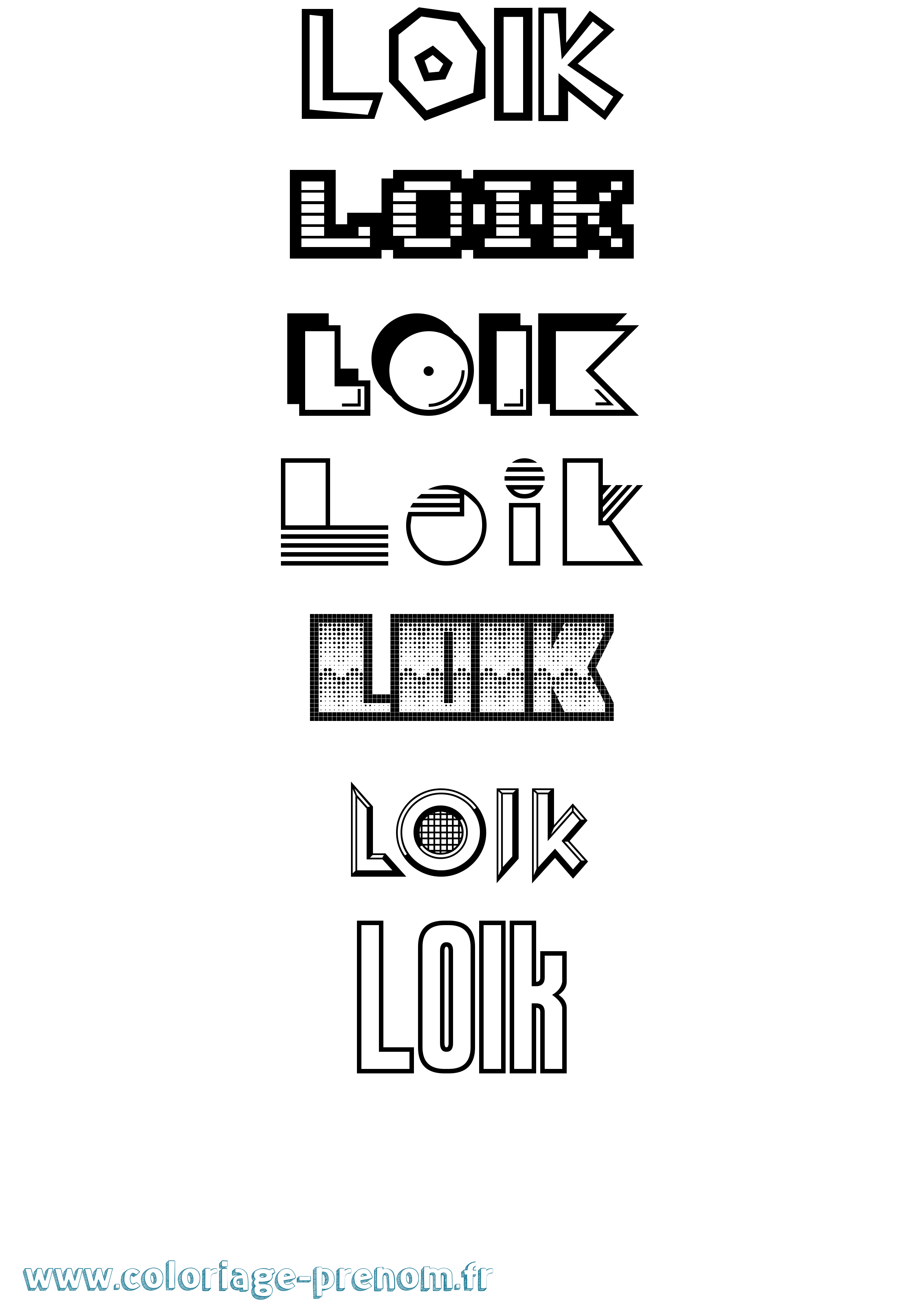 Coloriage Loik Jeux Vidéos Coloriage prénom Loik Jeux Vidéos