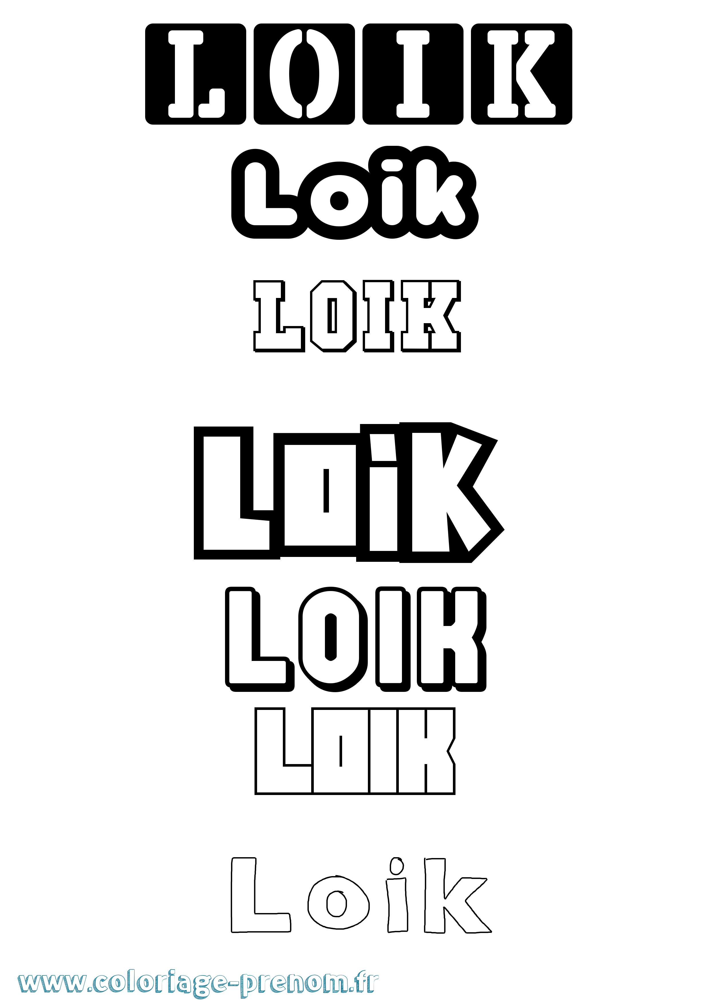Coloriage Loik Simple Coloriage prénom Loik Simple