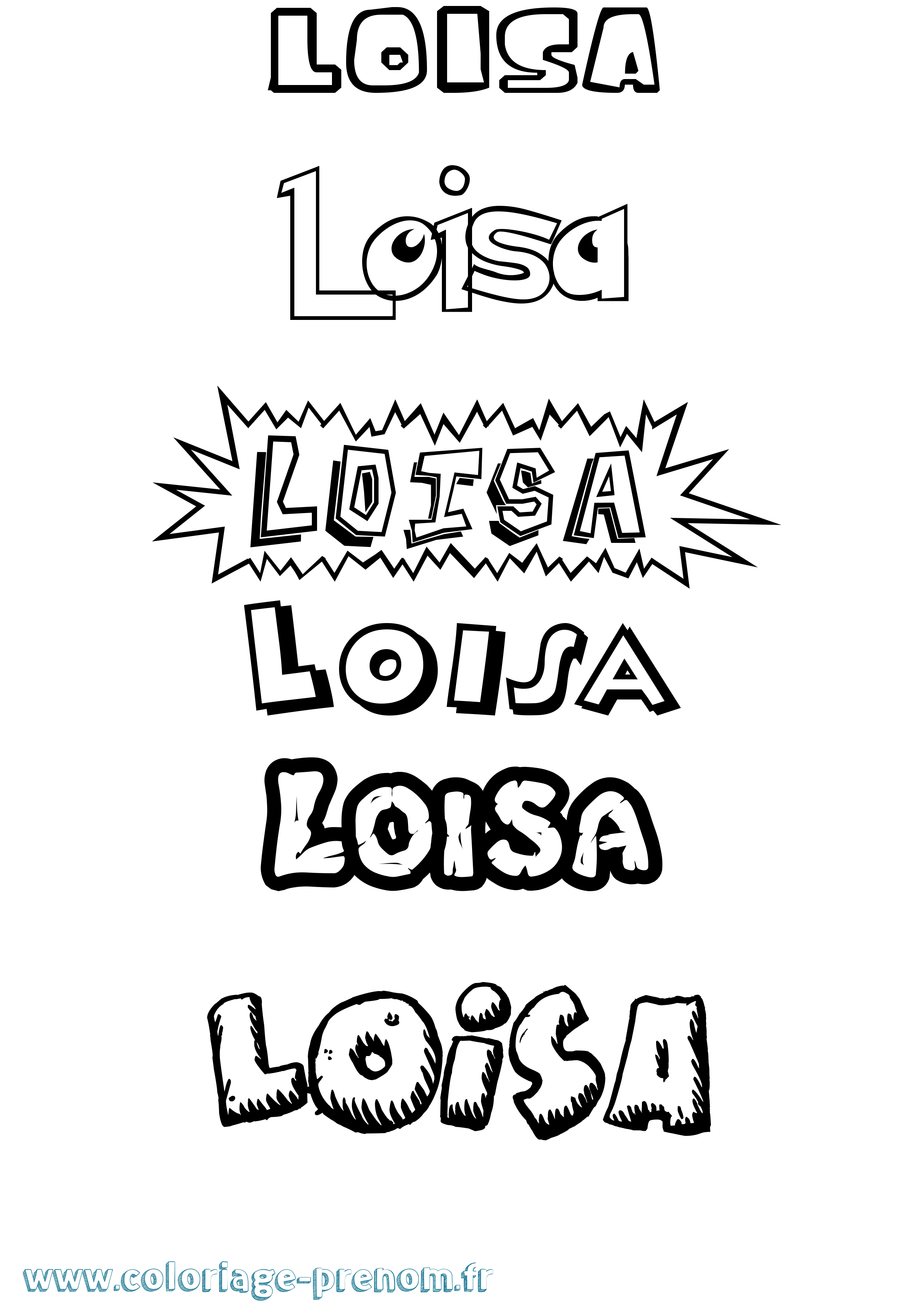 Coloriage Loisa Dessin Animé Coloriage prénom Loisa Dessin Animé