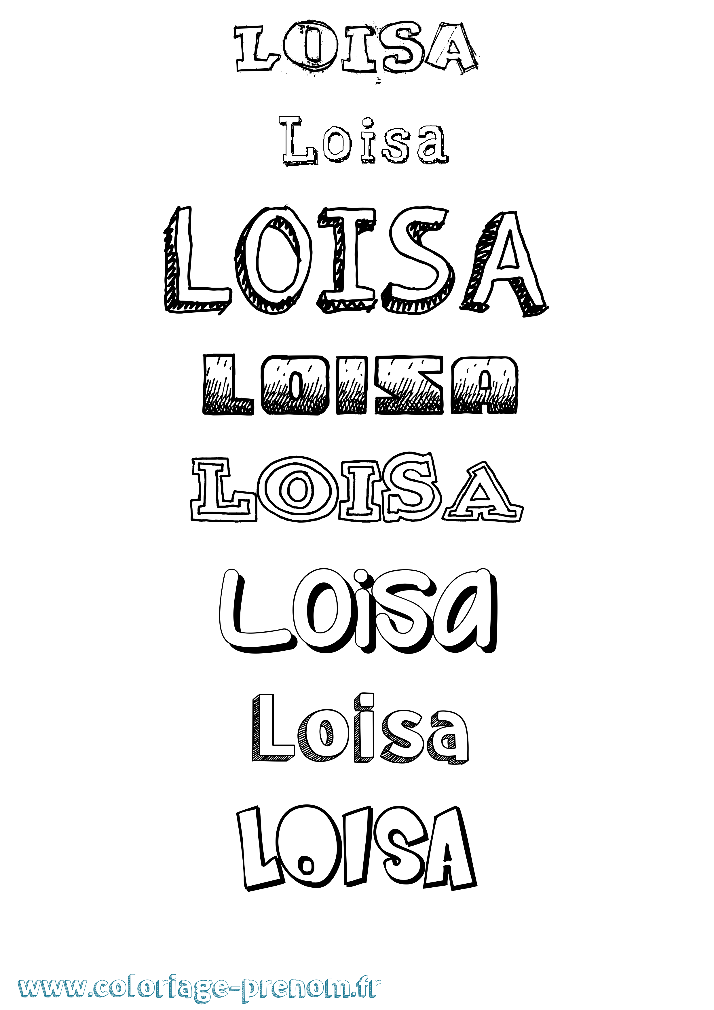 Coloriage Loisa Dessiné Coloriage prénom Loisa Dessiné