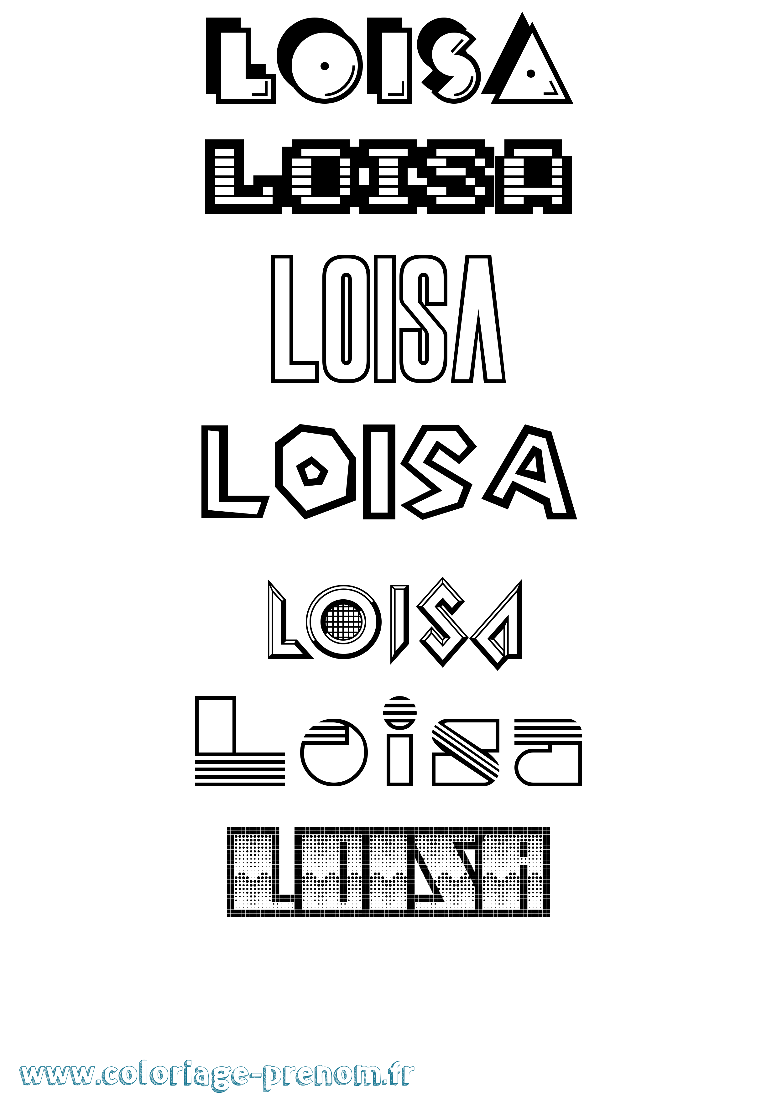 Coloriage Loisa Jeux Vidéos Coloriage prénom Loisa Jeux Vidéos