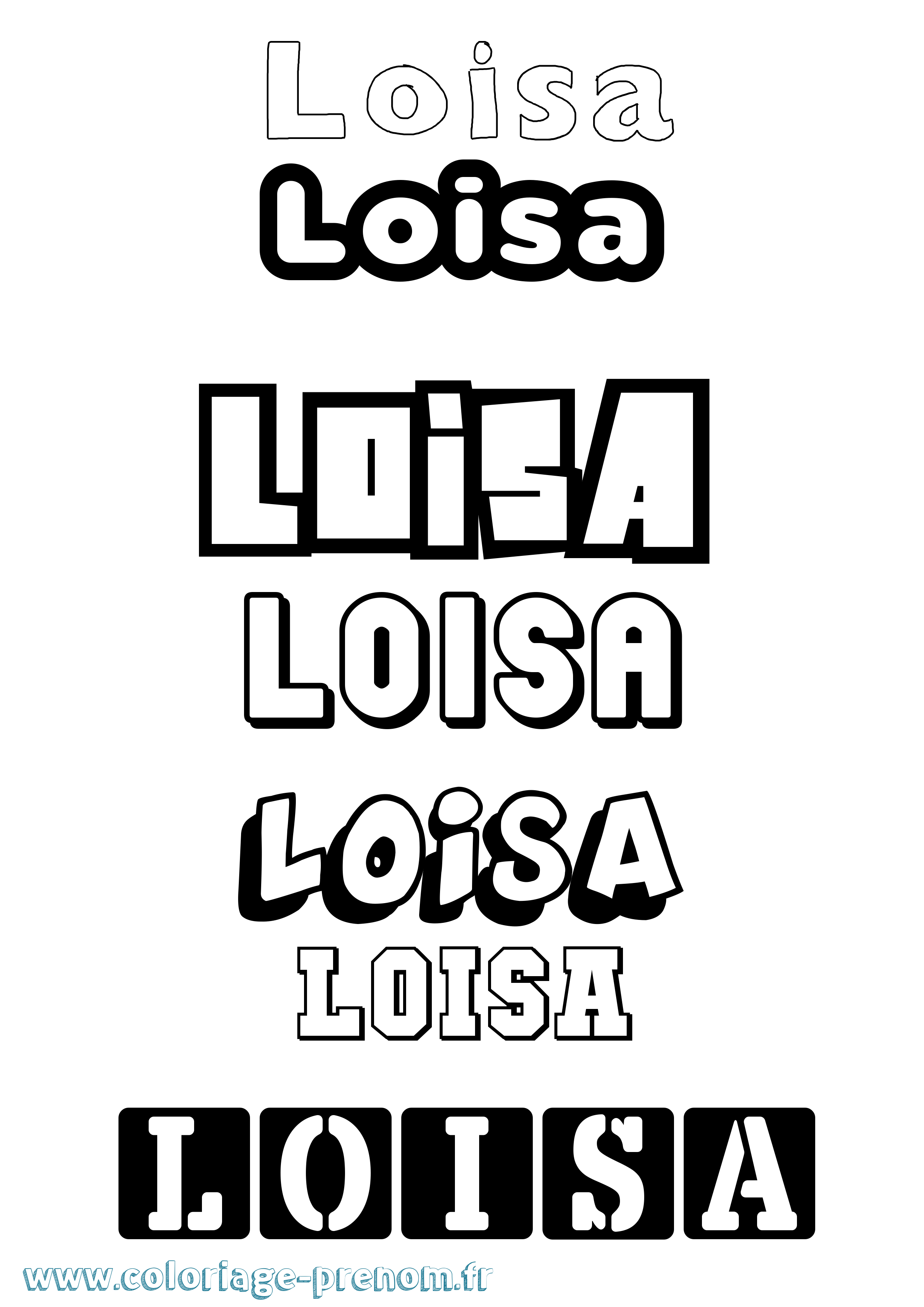 Coloriage Loisa Simple Coloriage prénom Loisa Simple