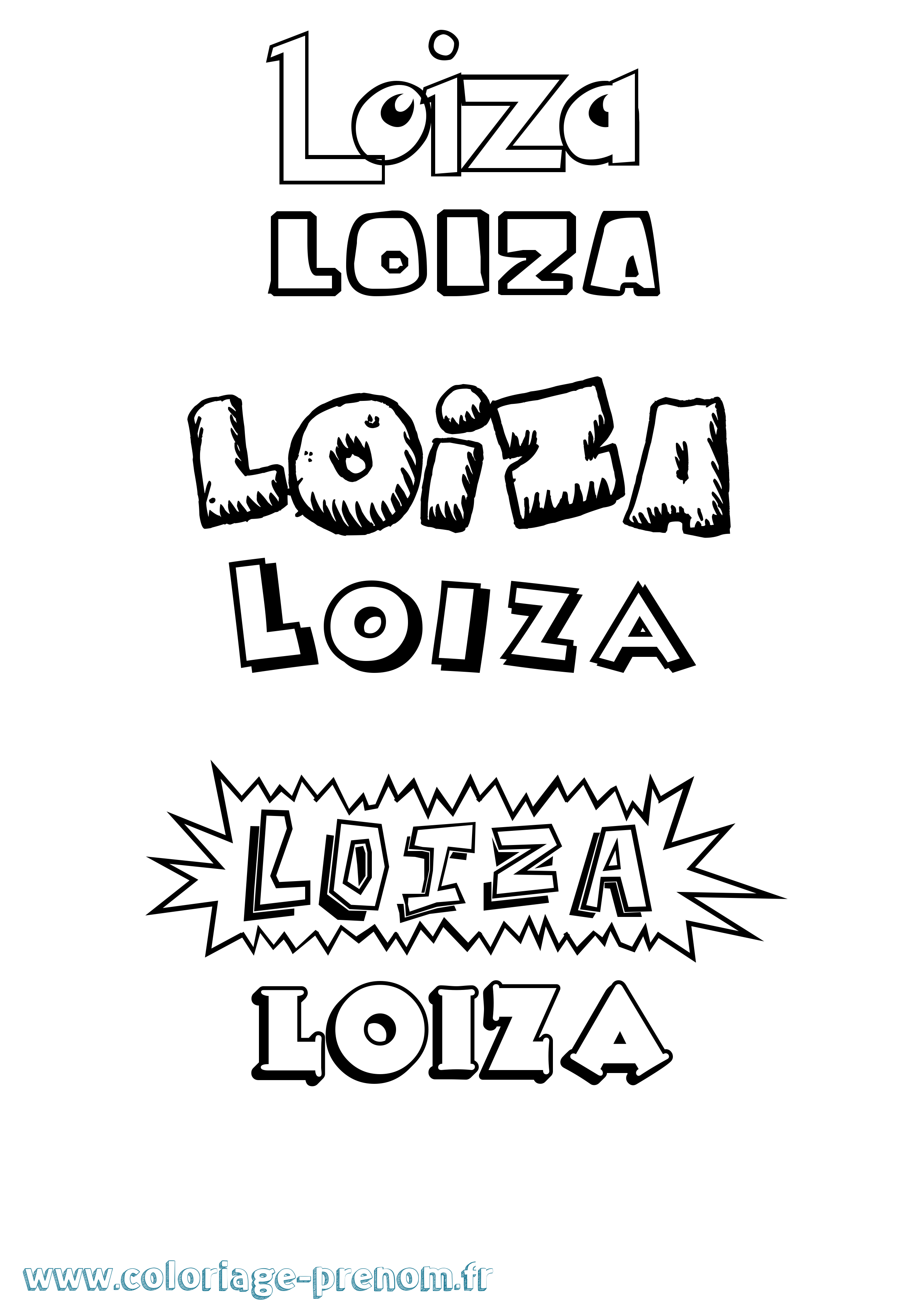 Coloriage Loiza Dessin Animé Coloriage prénom Loiza Dessin Animé
