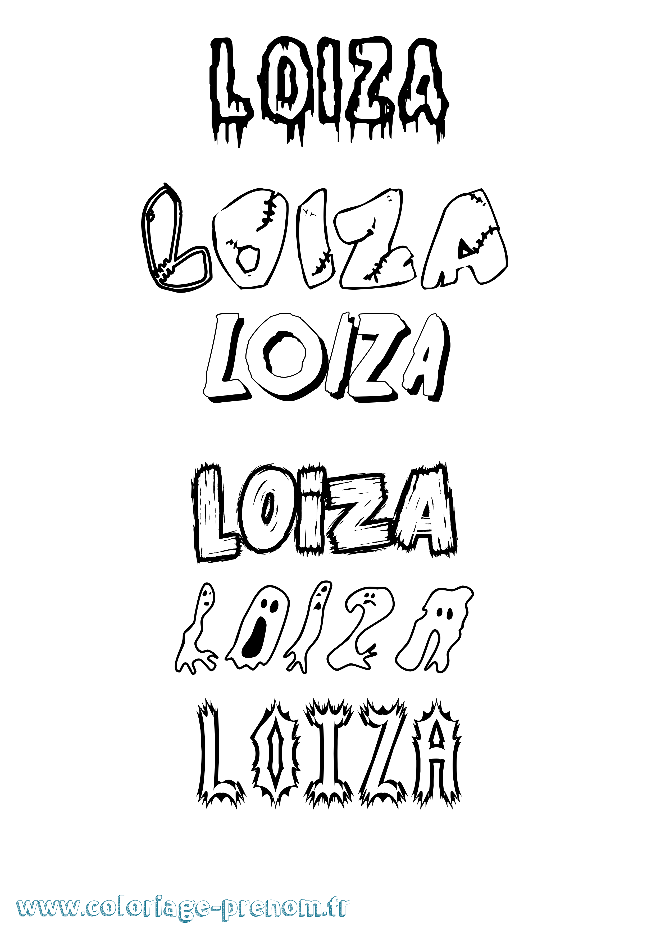 Coloriage Loiza Frisson Coloriage prénom Loiza Frisson