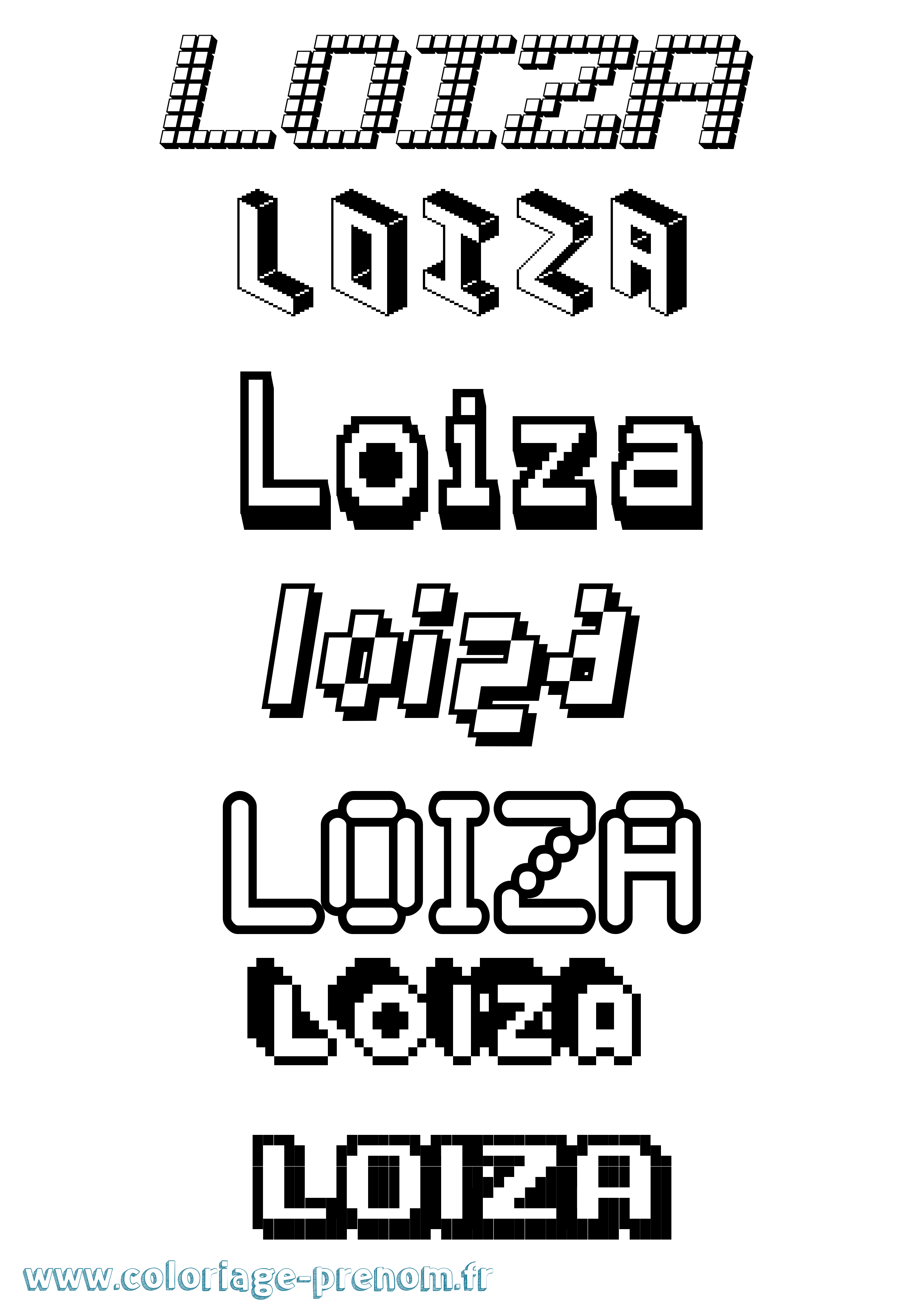 Coloriage Loiza Pixel Coloriage prénom Loiza Pixel