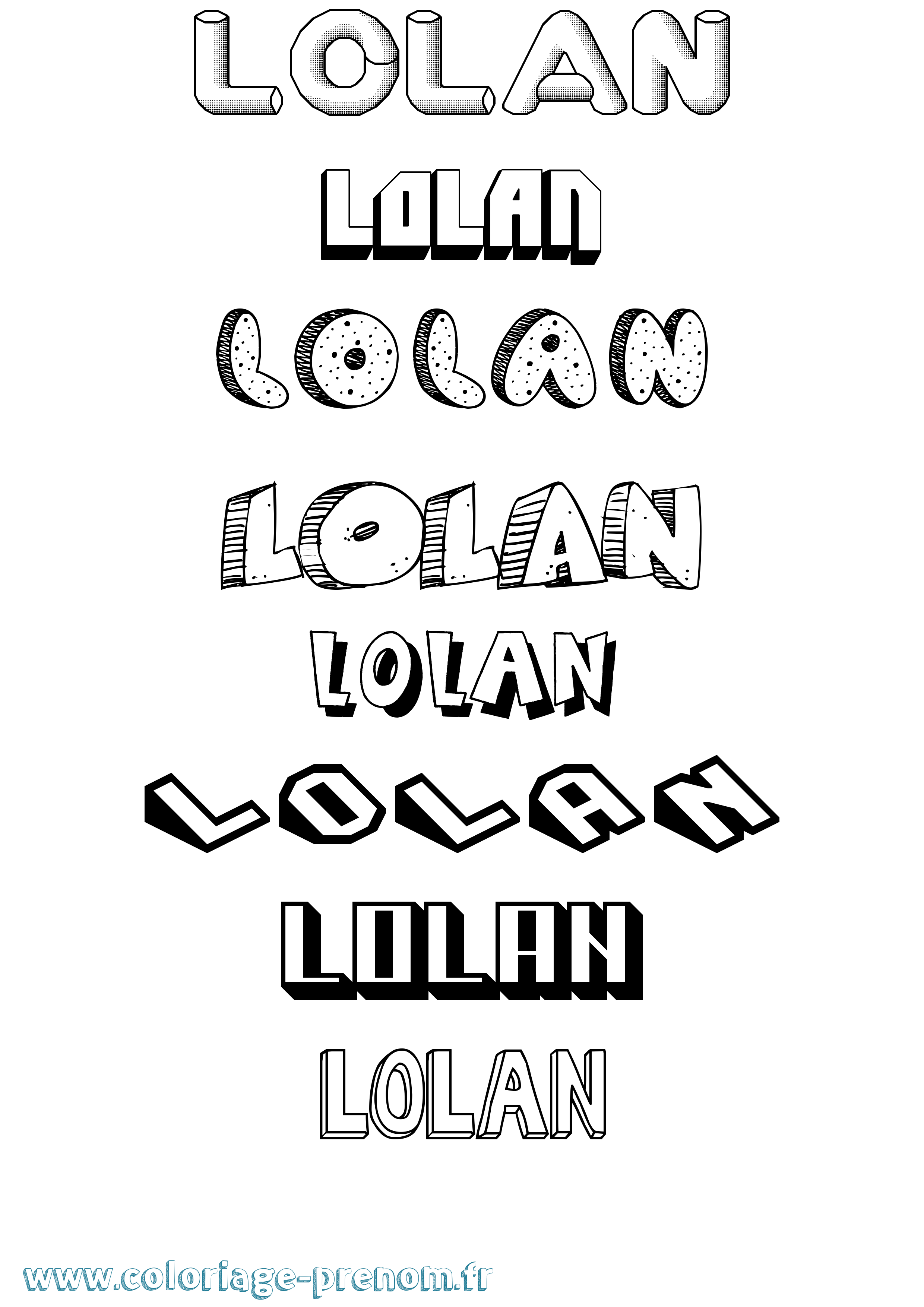 Coloriage Lolan Effet 3D Coloriage prénom Lolan Effet 3D