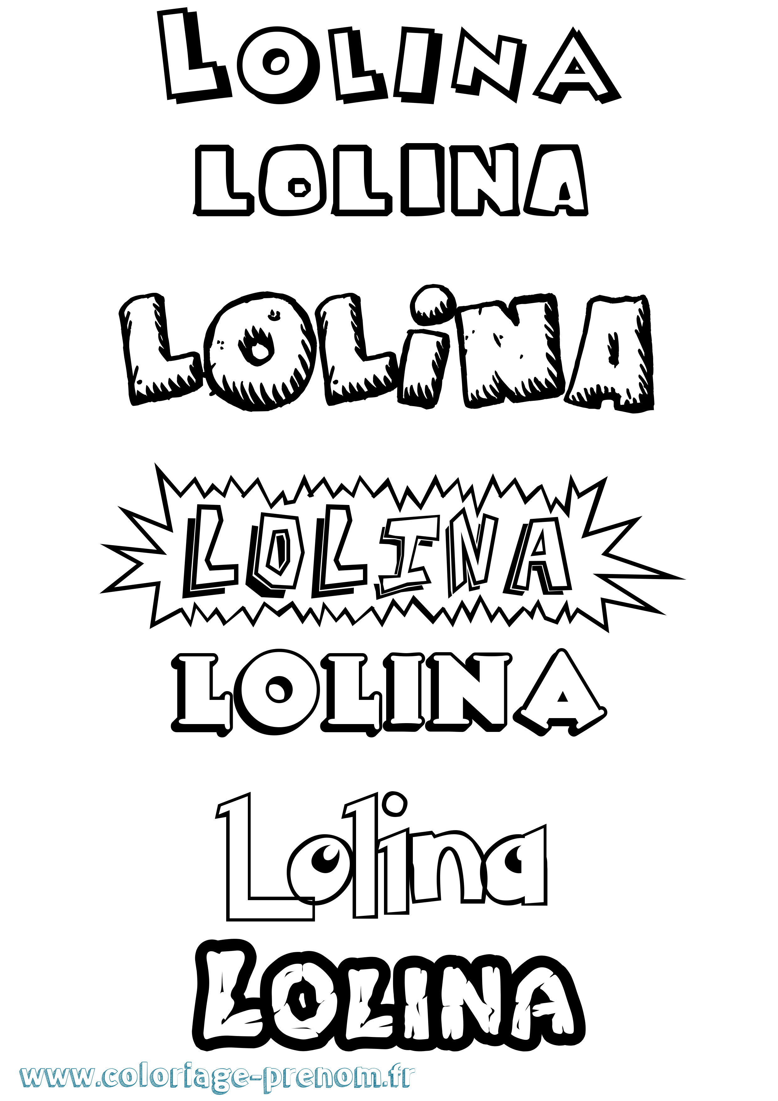 Coloriage Lolina Dessin Animé Coloriage prénom Lolina Dessin Animé