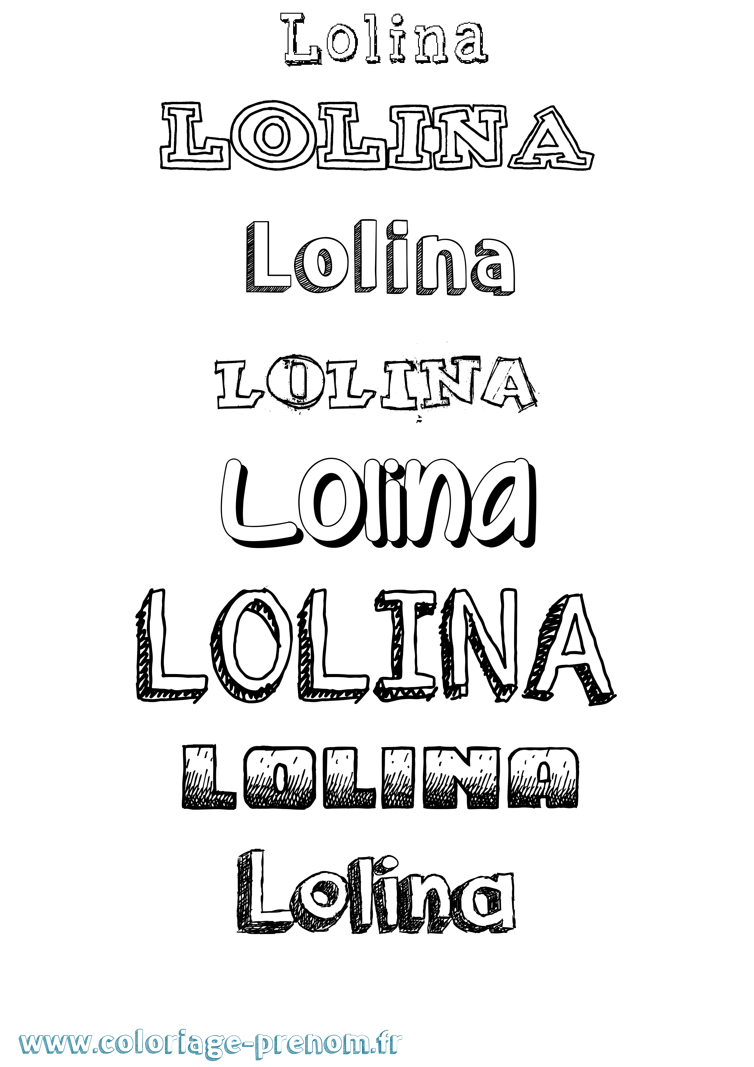 Coloriage Lolina Dessiné Coloriage prénom Lolina Dessiné