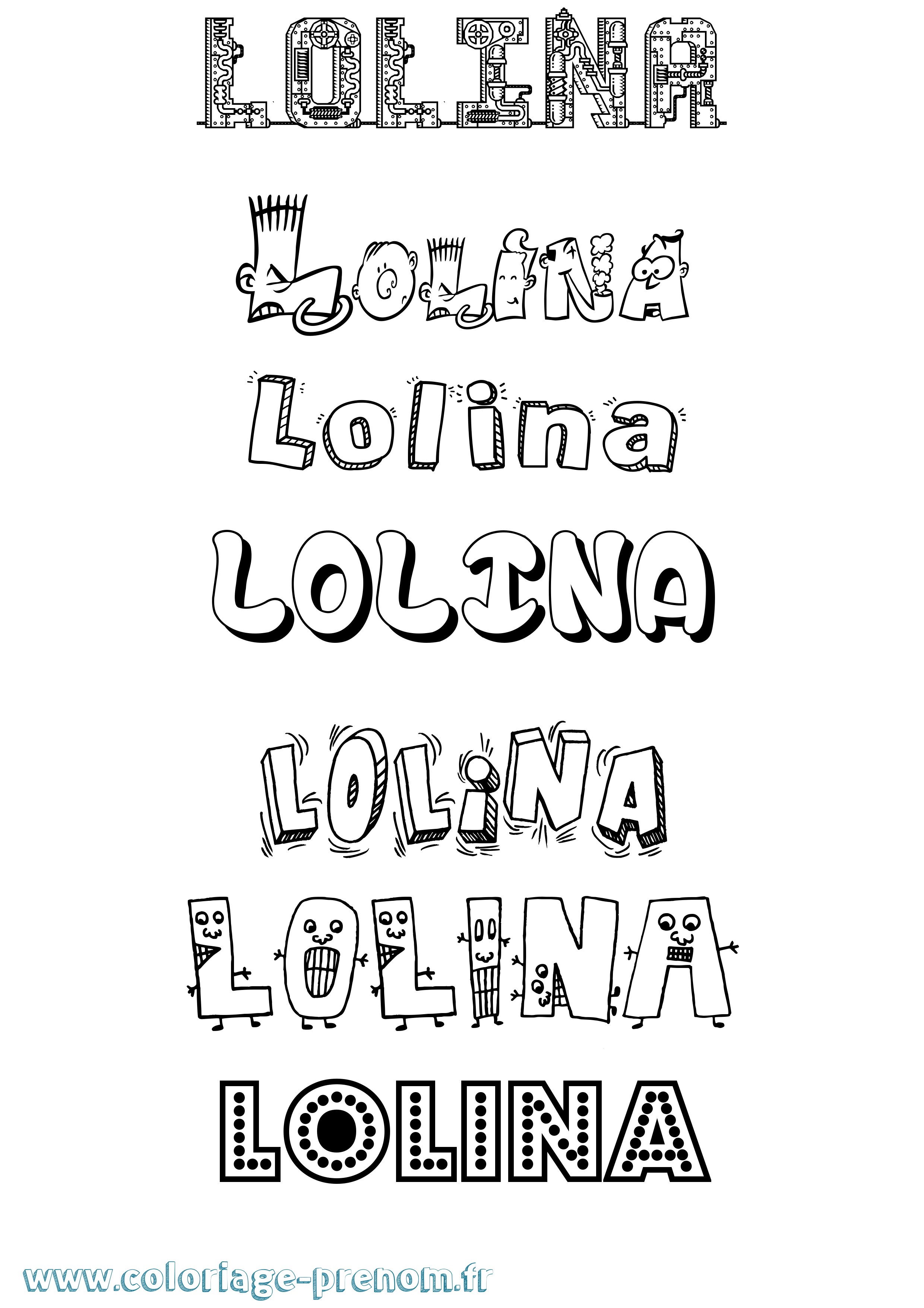 Coloriage Lolina Fun Coloriage prénom Lolina Fun