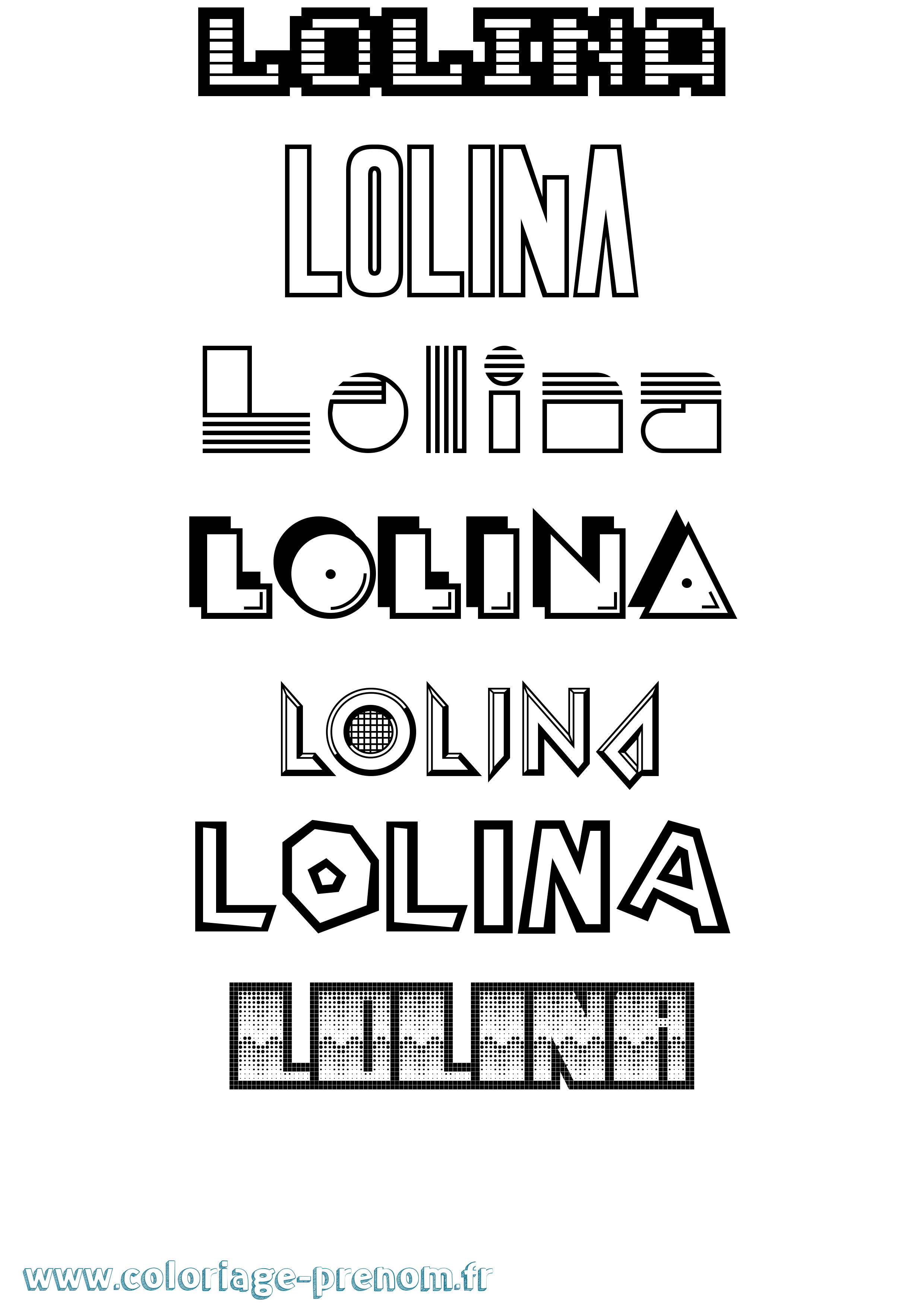 Coloriage Lolina Jeux Vidéos Coloriage prénom Lolina Jeux Vidéos