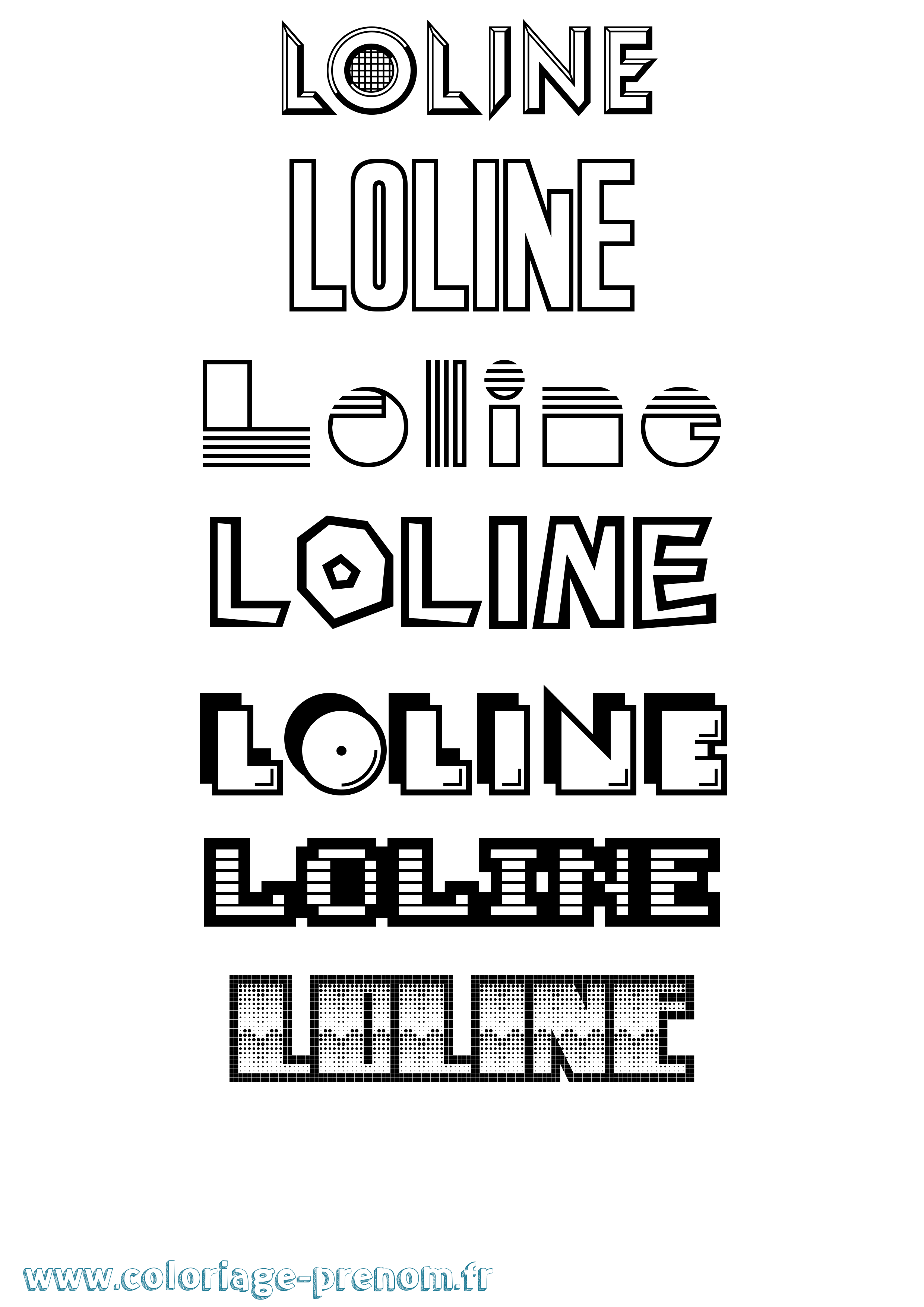 Coloriage Loline Jeux Vidéos Coloriage prénom Loline Jeux Vidéos