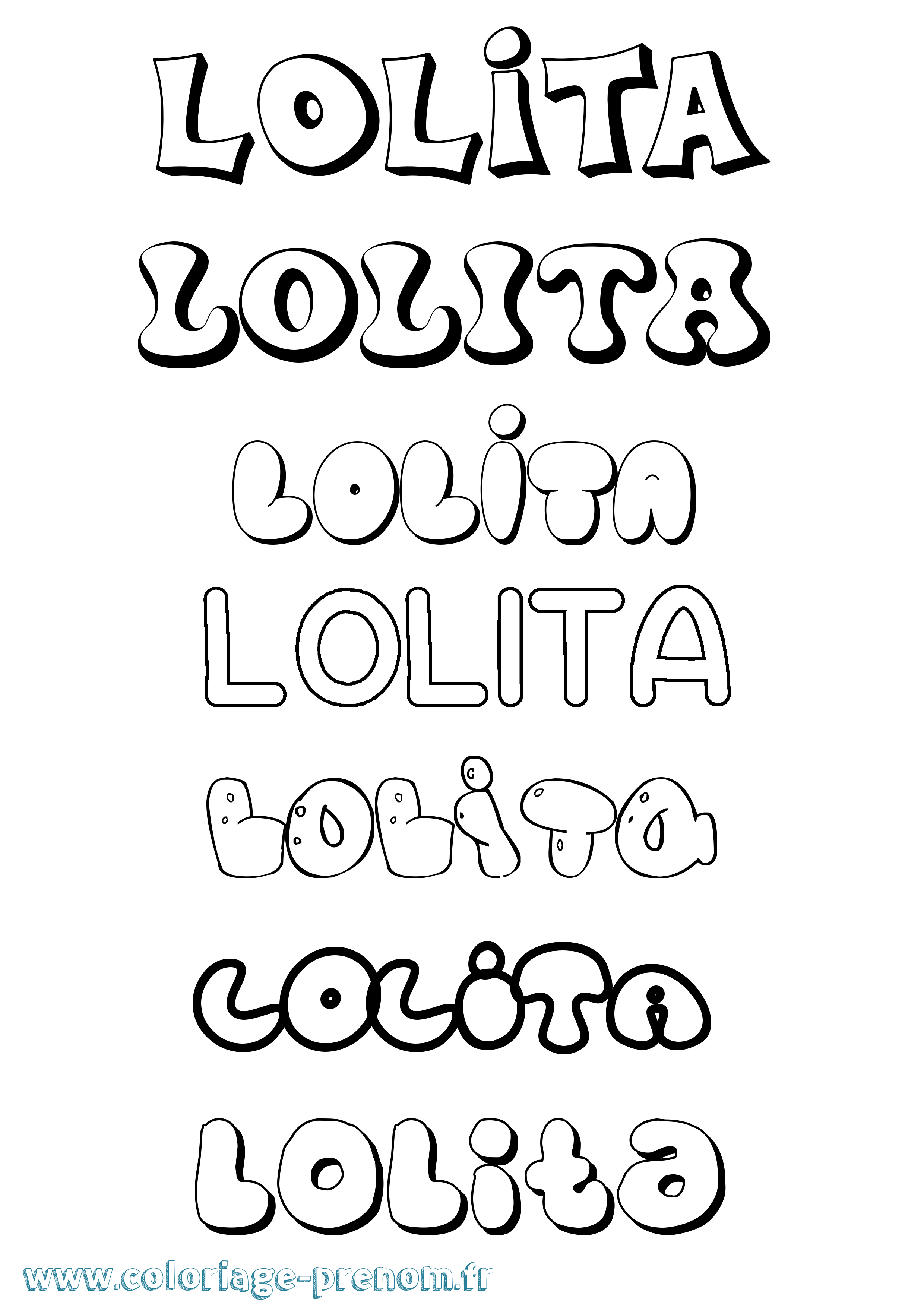 Coloriage Lolita Bubble Coloriage prénom Lolita Bubble