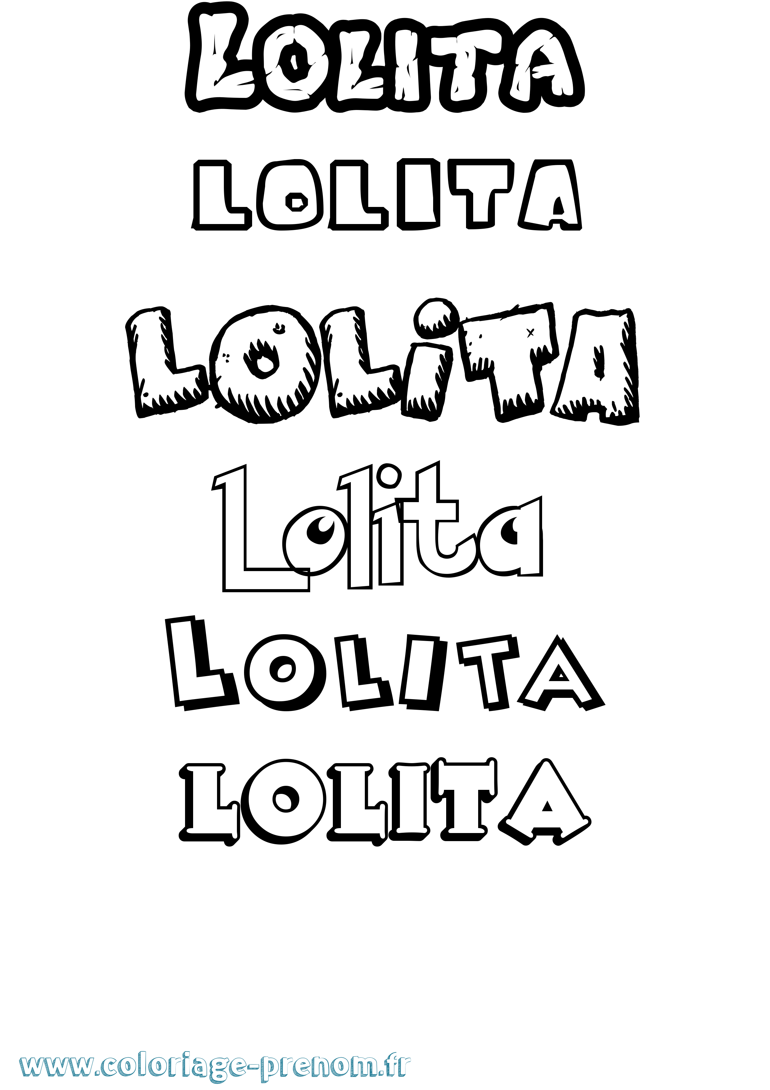 Coloriage Lolita Dessin Animé Coloriage prénom Lolita Dessin Animé