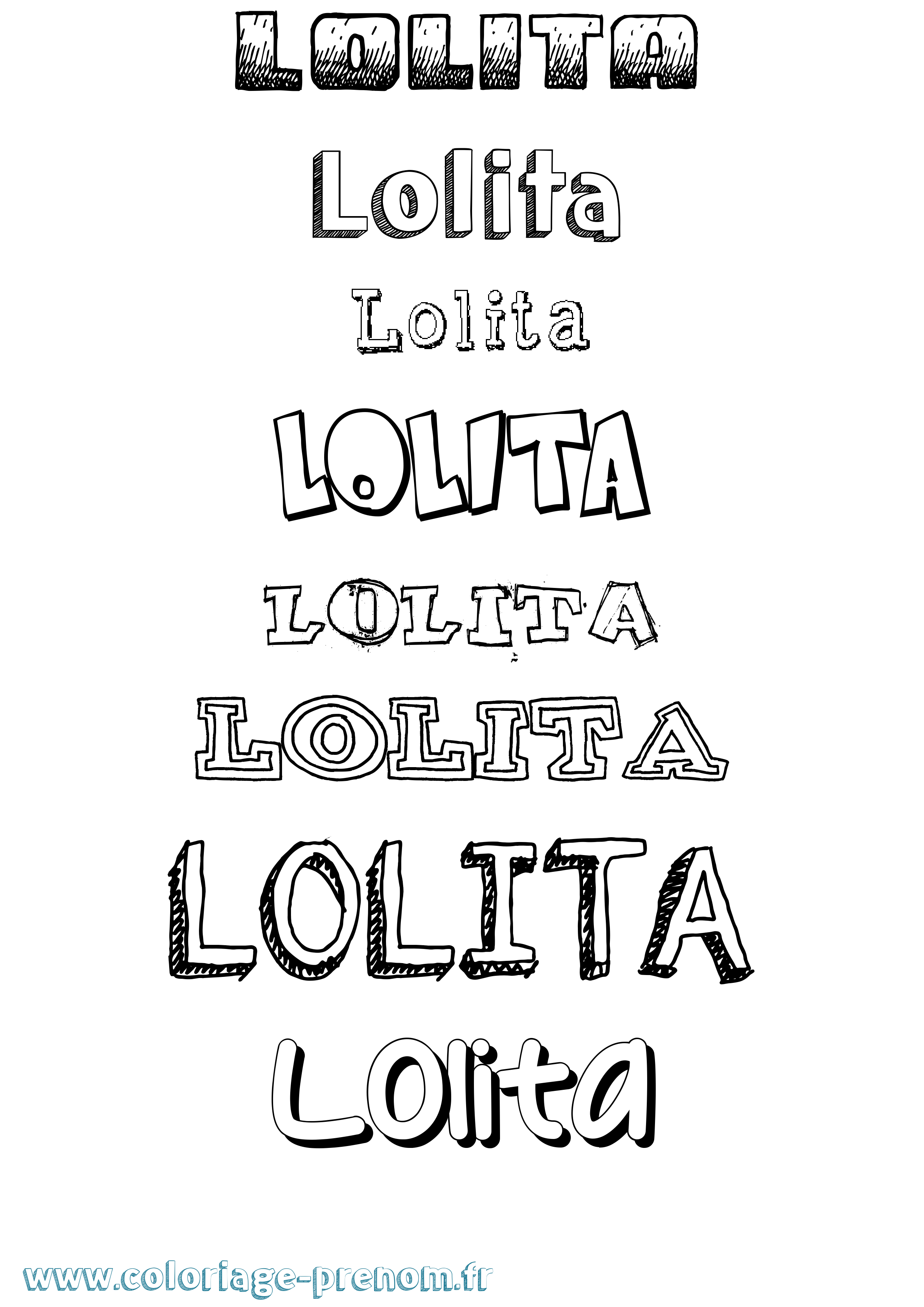 Coloriage Lolita Dessiné Coloriage prénom Lolita Dessiné
